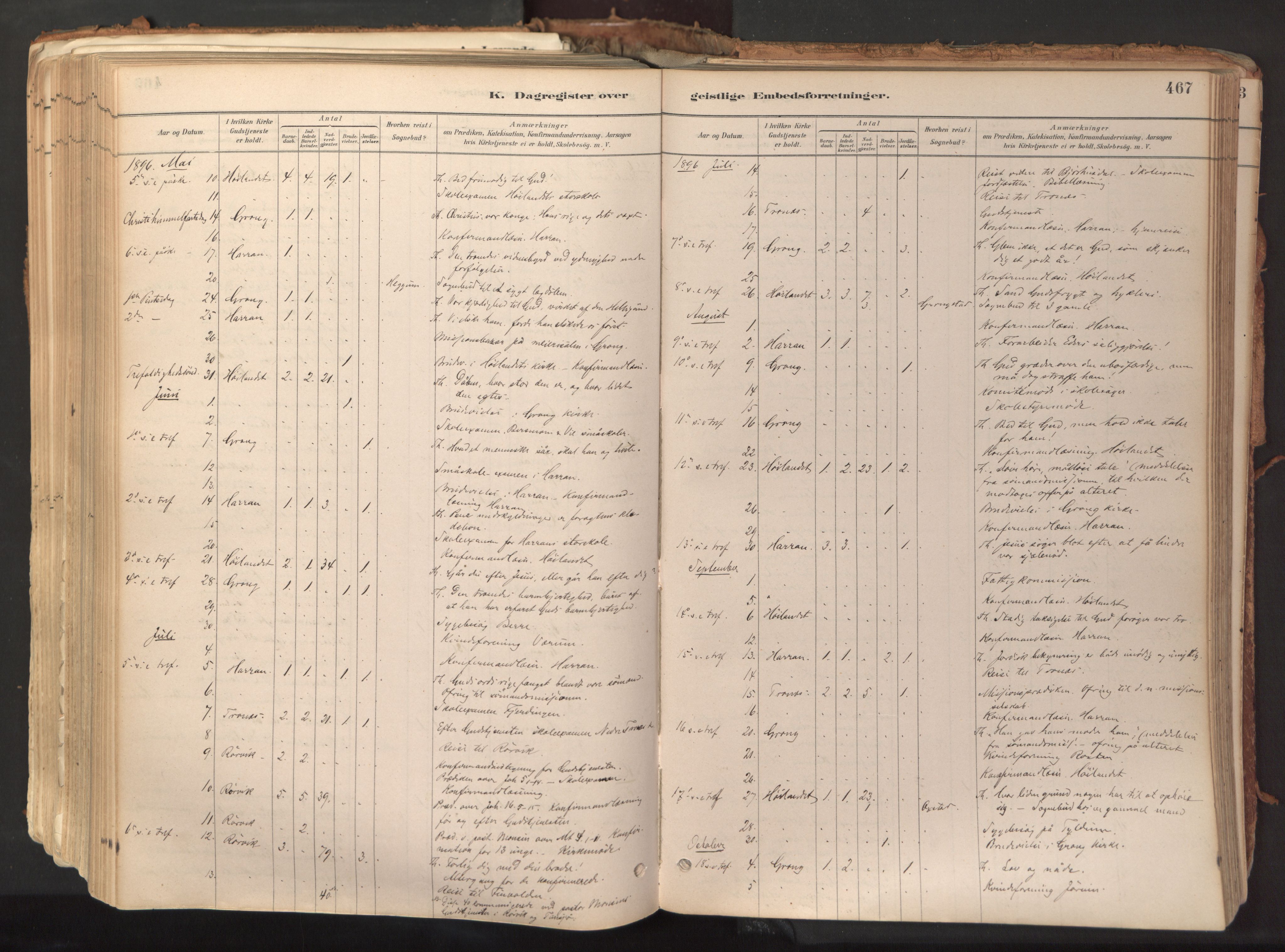 Ministerialprotokoller, klokkerbøker og fødselsregistre - Nord-Trøndelag, SAT/A-1458/758/L0519: Parish register (official) no. 758A04, 1880-1926, p. 467