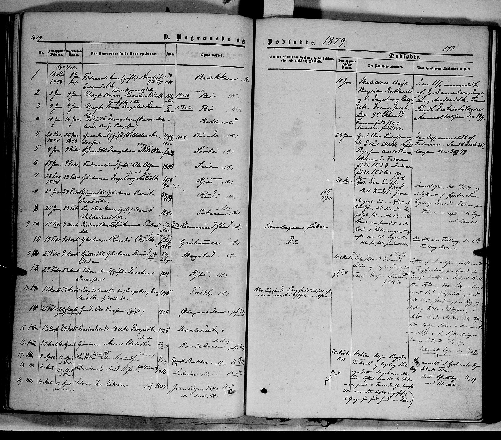 Vang prestekontor, Valdres, SAH/PREST-140/H/Ha/L0007: Parish register (official) no. 7, 1865-1881, p. 173