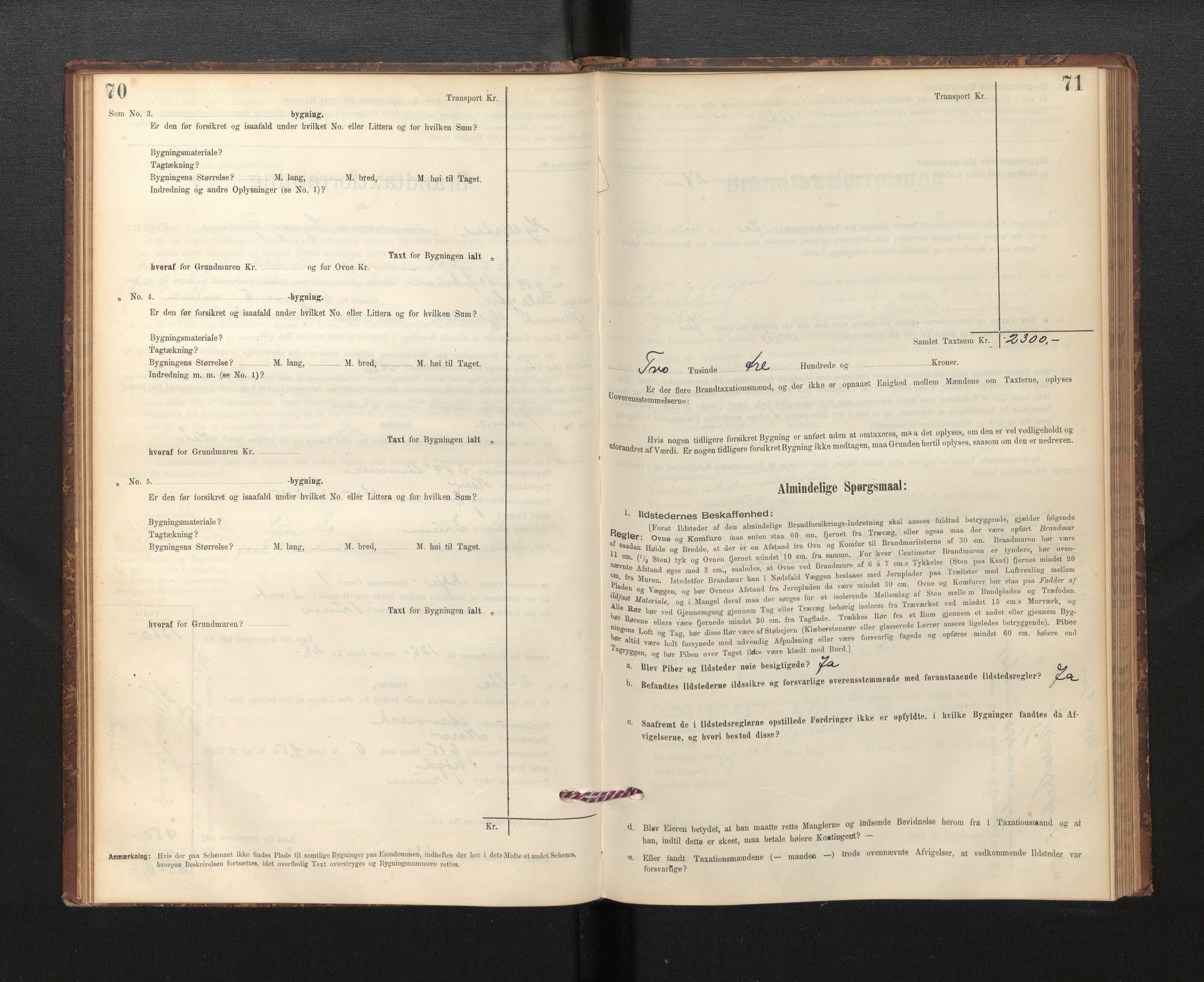 Lensmannen i Hyllestad, SAB/A-28301/0012/L0004: Branntakstprotokoll, skjematakst, 1894-1950, p. 70-71