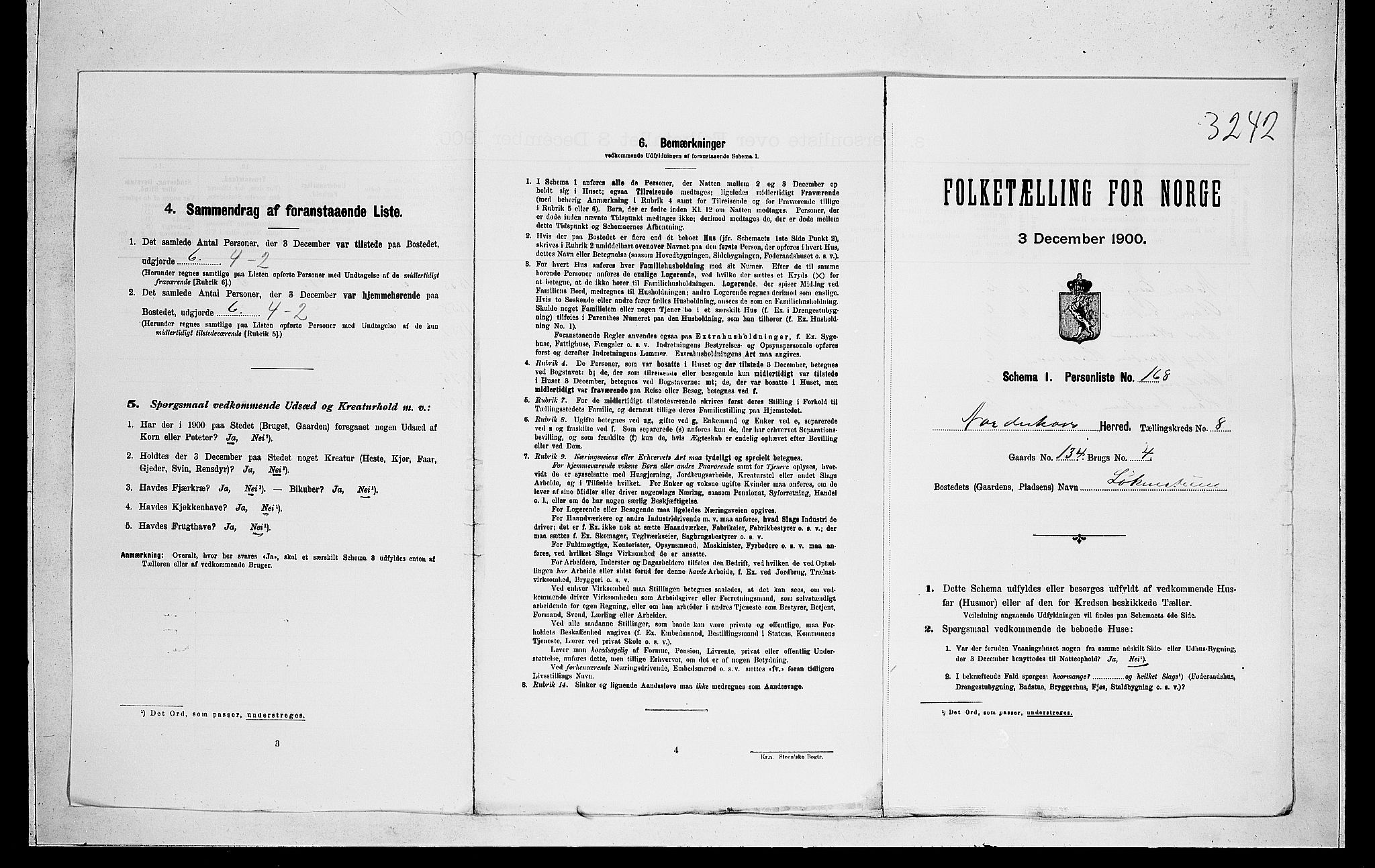 RA, 1900 census for Norderhov, 1900, p. 1934