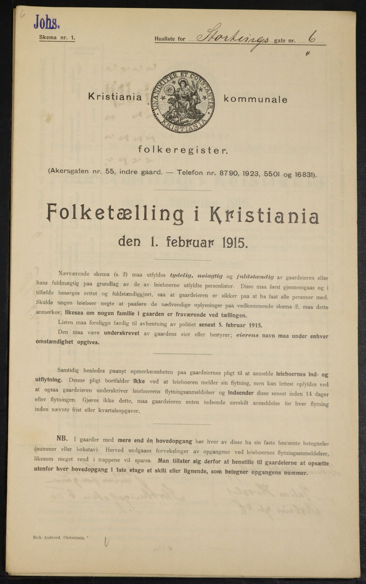 OBA, Municipal Census 1915 for Kristiania, 1915, p. 103676