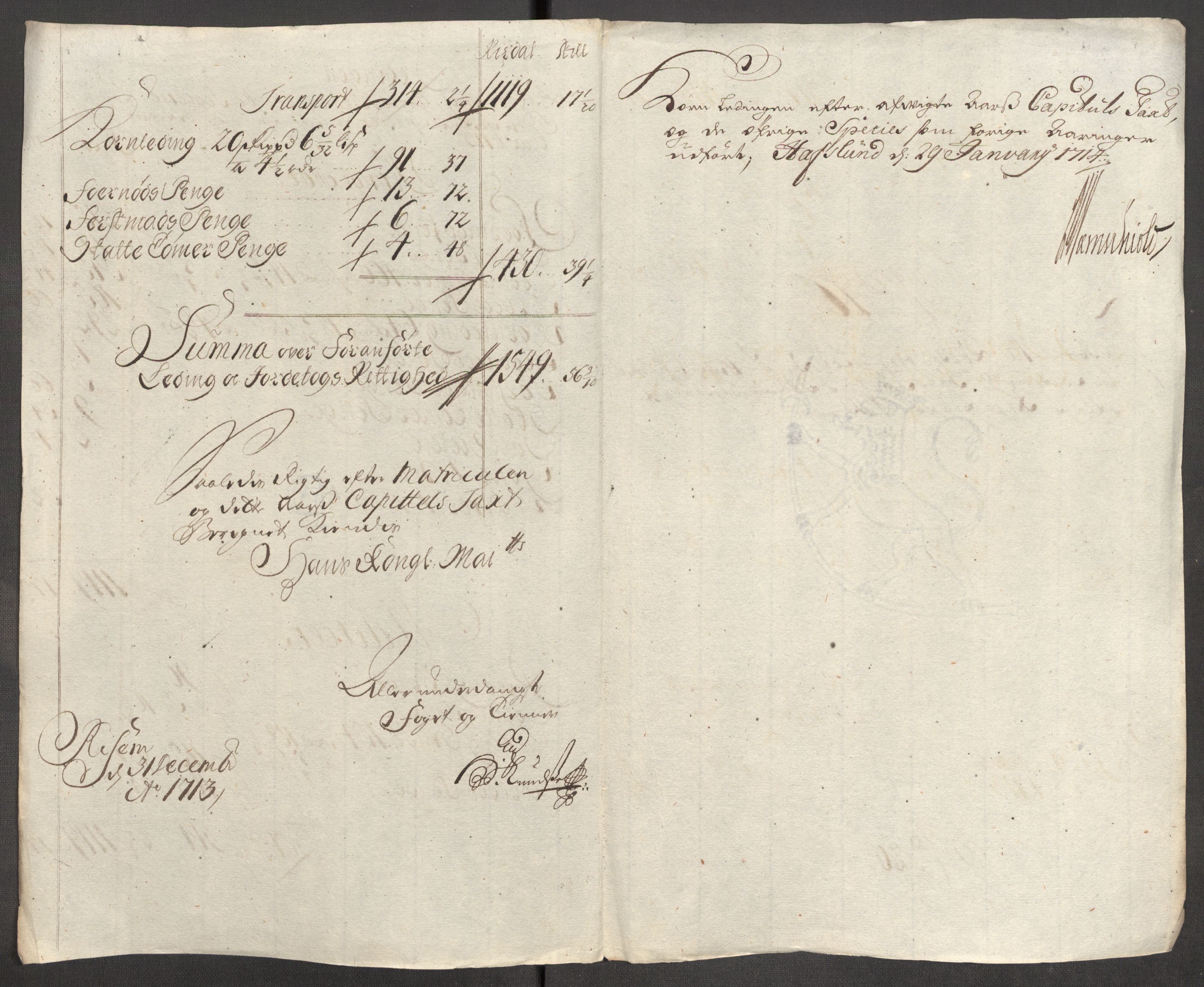 Rentekammeret inntil 1814, Reviderte regnskaper, Fogderegnskap, AV/RA-EA-4092/R04/L0138: Fogderegnskap Moss, Onsøy, Tune, Veme og Åbygge, 1713-1714, p. 188