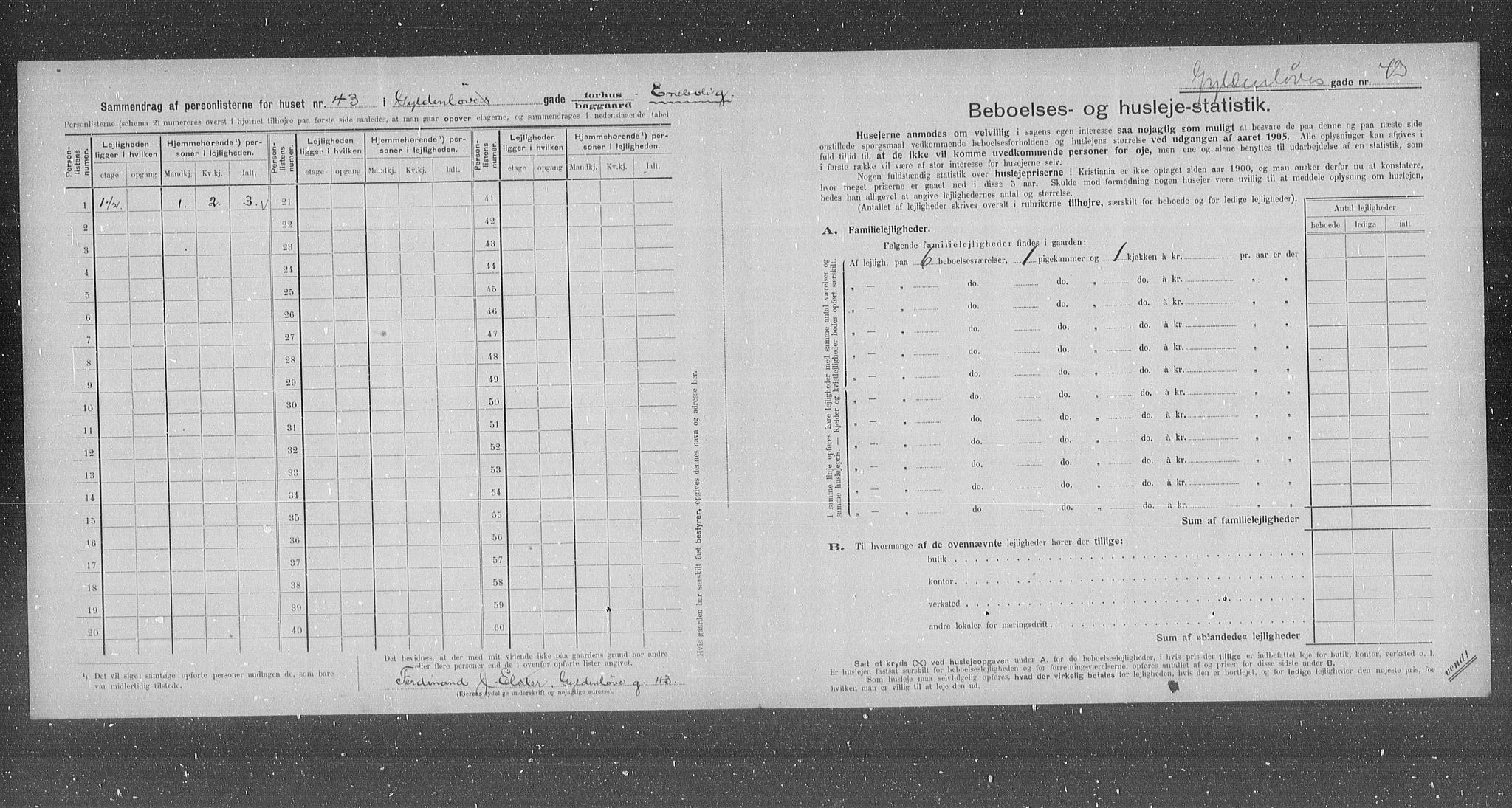 OBA, Municipal Census 1905 for Kristiania, 1905, p. 17172