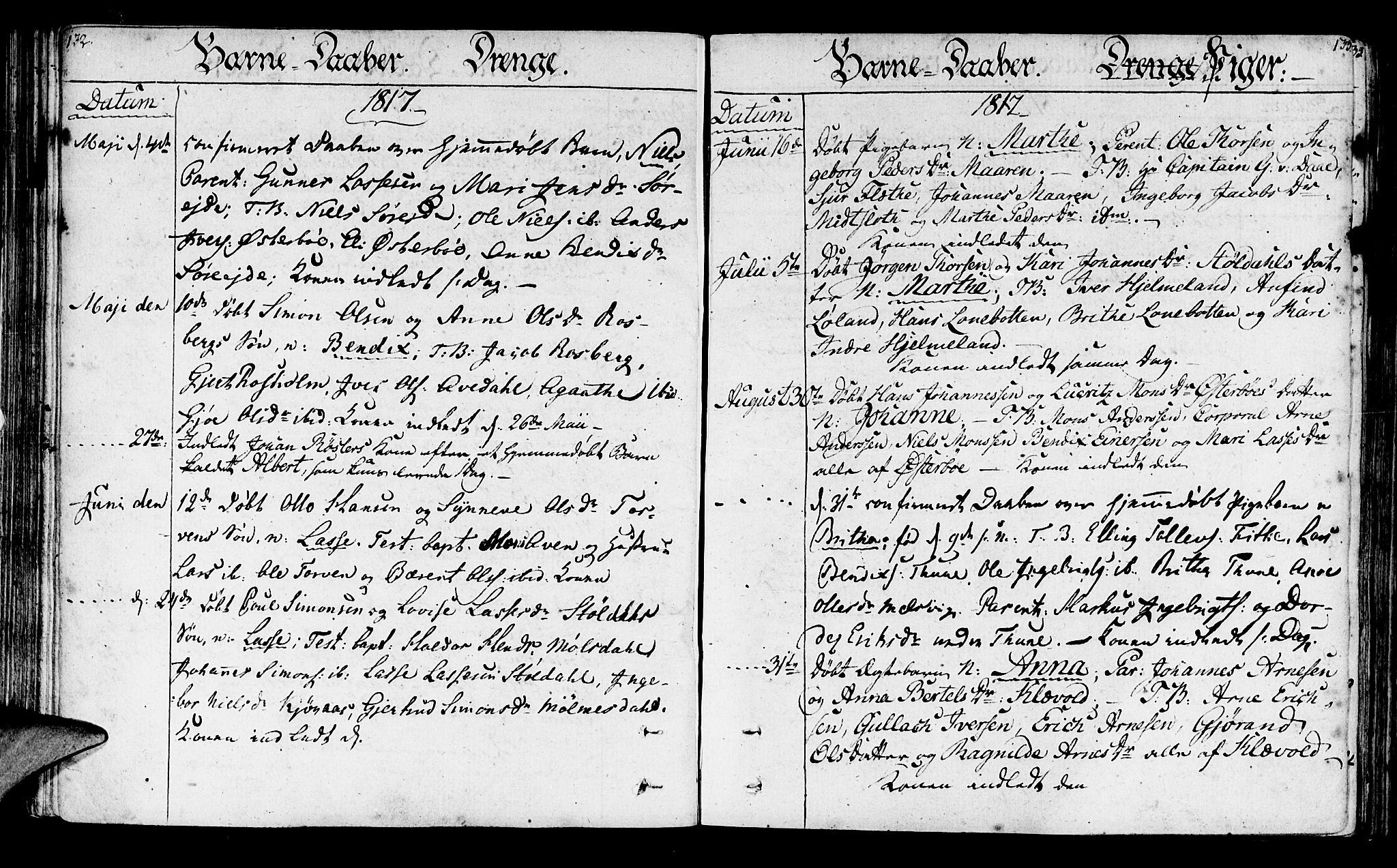 Lavik sokneprestembete, SAB/A-80901: Parish register (official) no. A 1, 1809-1822, p. 132-133