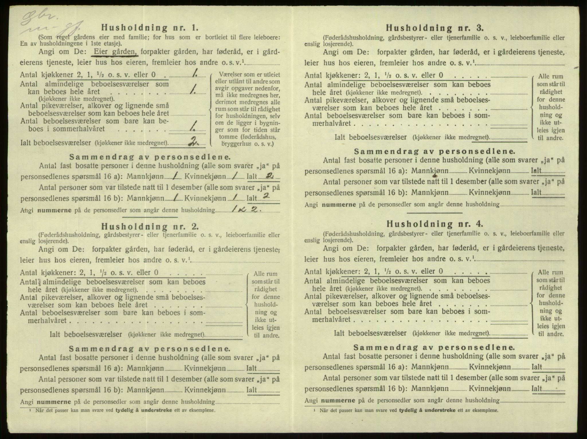 SAB, 1920 census for Gloppen, 1920, p. 153