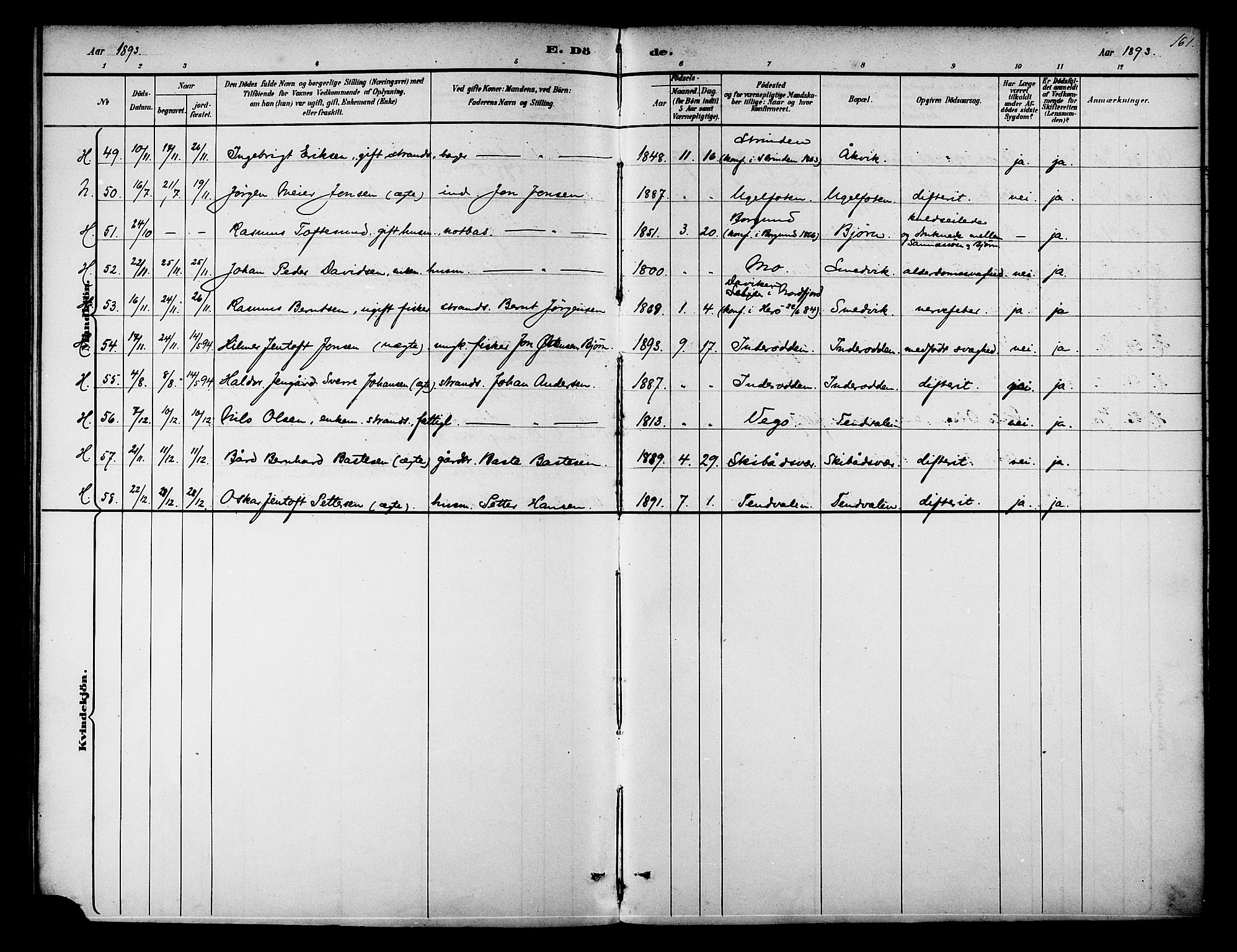 Ministerialprotokoller, klokkerbøker og fødselsregistre - Nordland, AV/SAT-A-1459/834/L0508: Parish register (official) no. 834A06, 1892-1901, p. 161