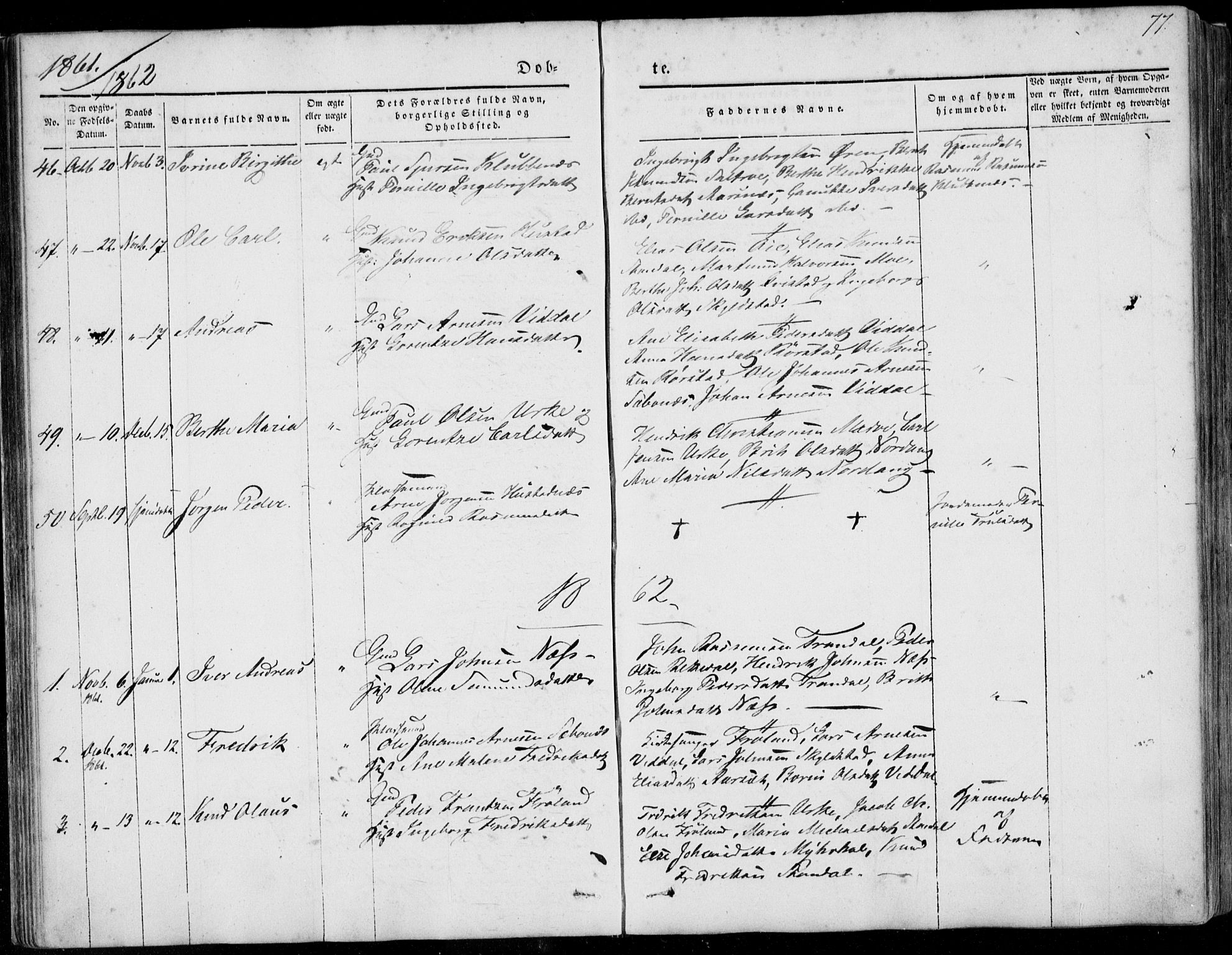 Ministerialprotokoller, klokkerbøker og fødselsregistre - Møre og Romsdal, AV/SAT-A-1454/515/L0209: Parish register (official) no. 515A05, 1847-1868, p. 77