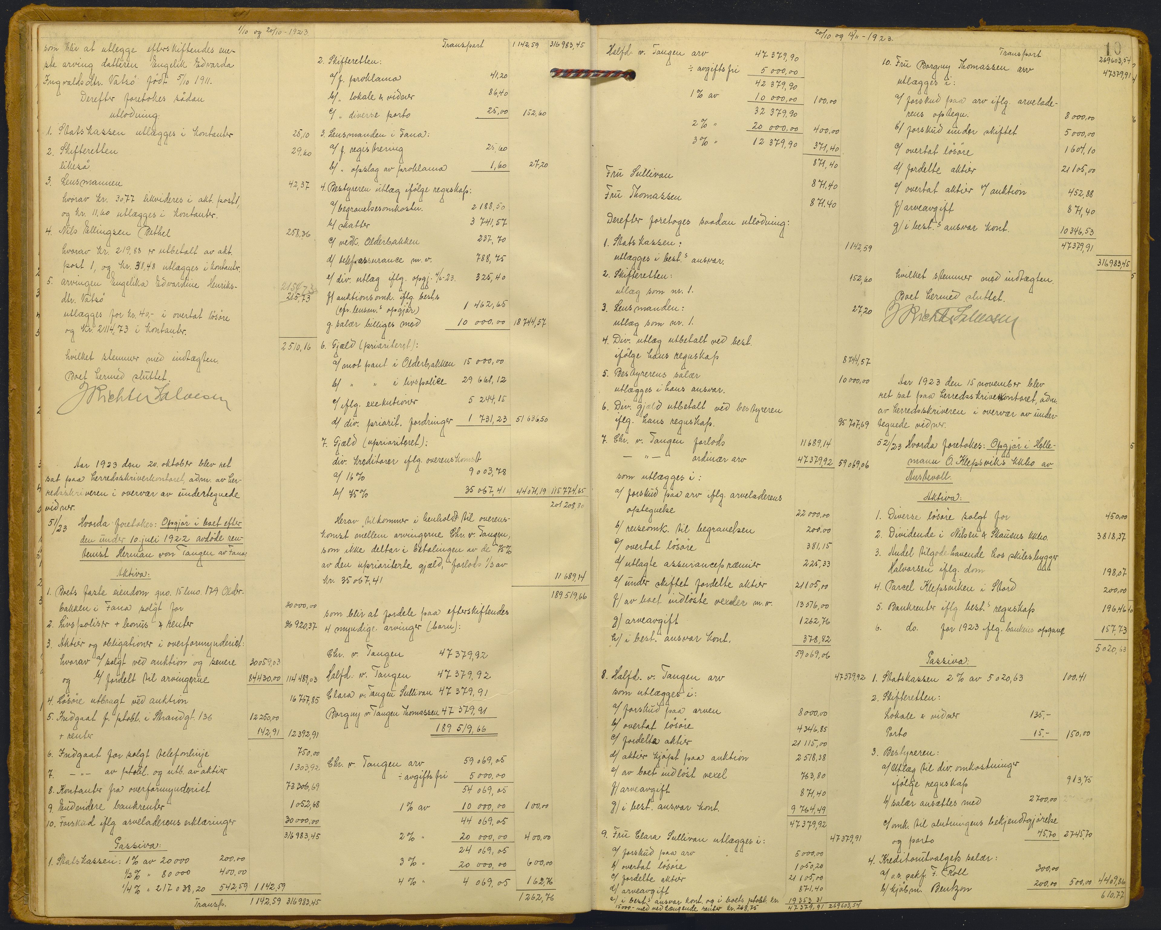 Midhordland sorenskriveri, AV/SAB-A-3001/1/H/Hd/L0008: Skifteutlodningsprotokoll, 1923-1933, p. 10