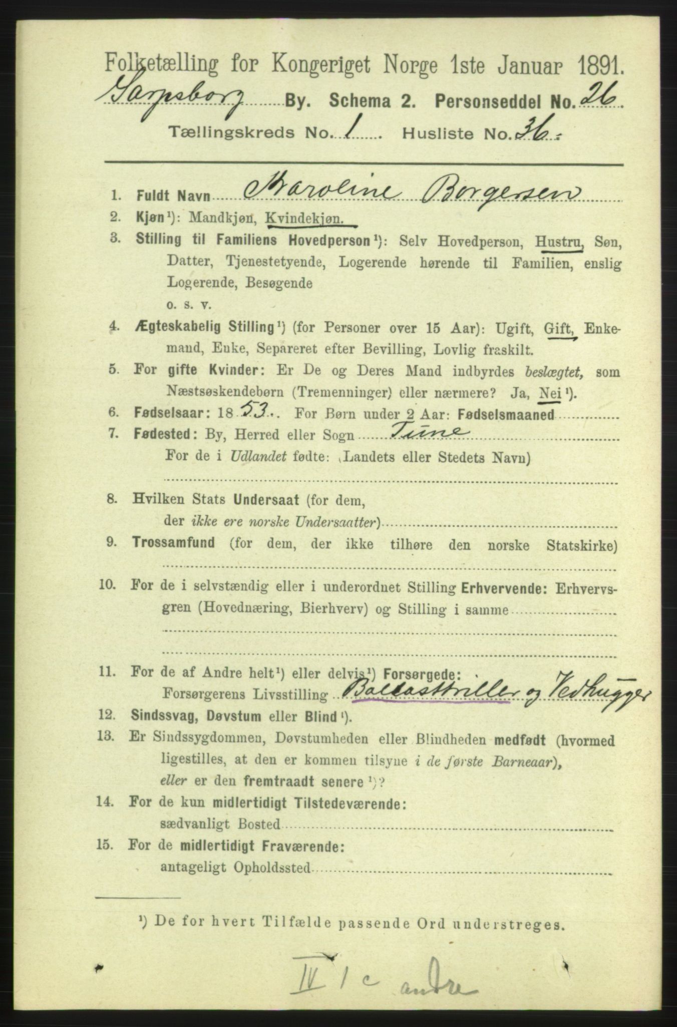 RA, 1891 census for 0102 Sarpsborg, 1891, p. 549