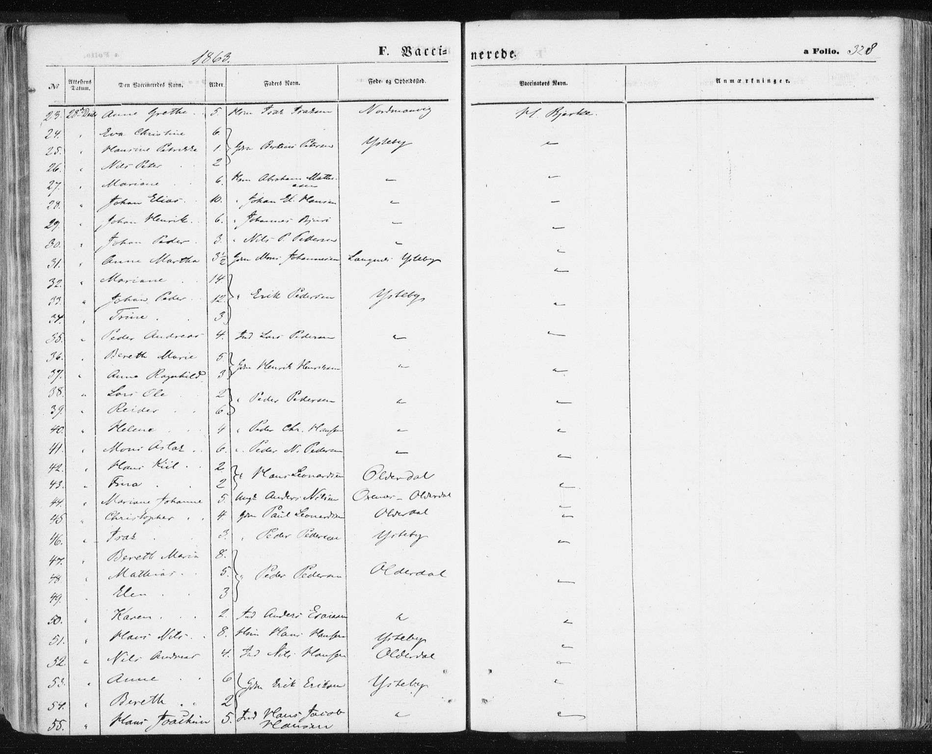 Lyngen sokneprestembete, AV/SATØ-S-1289/H/He/Hea/L0005kirke: Parish register (official) no. 5, 1859-1869, p. 328