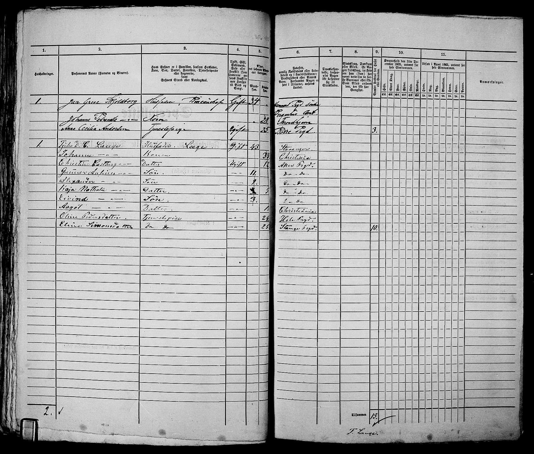 RA, 1865 census for Kristiania, 1865, p. 2892