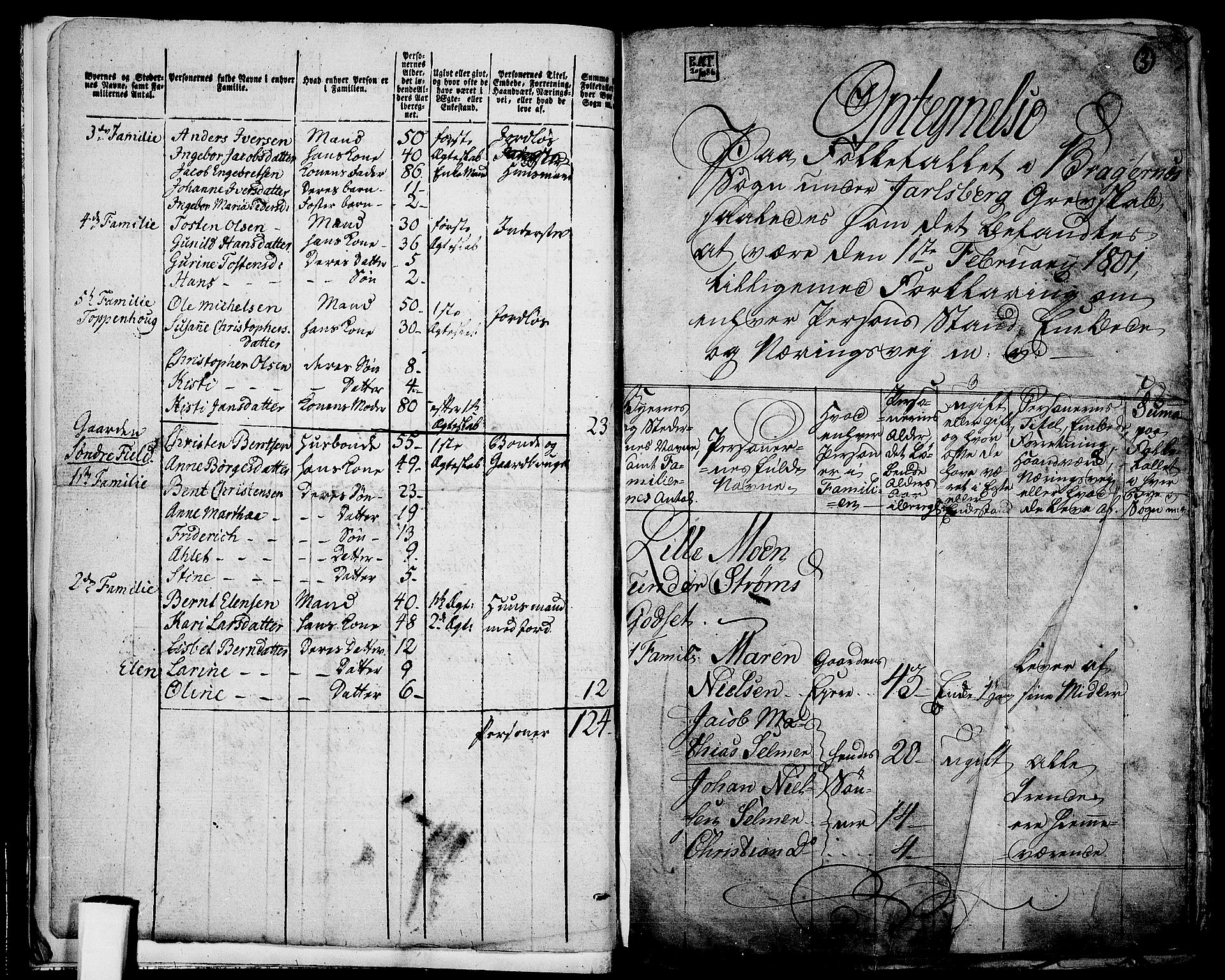 RA, 1801 census for 0602P Bragernes, 1801, p. 2b-3a