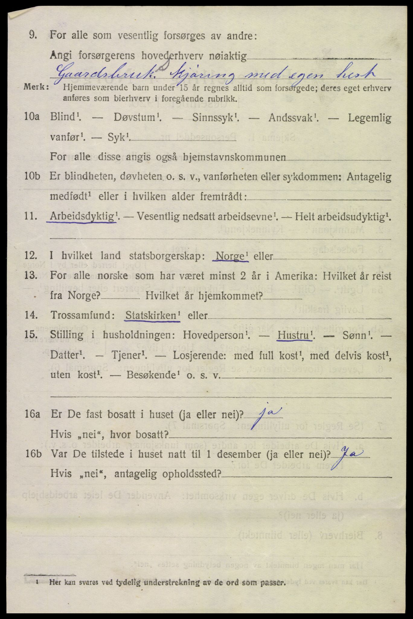 SAK, 1920 census for Froland, 1920, p. 1872