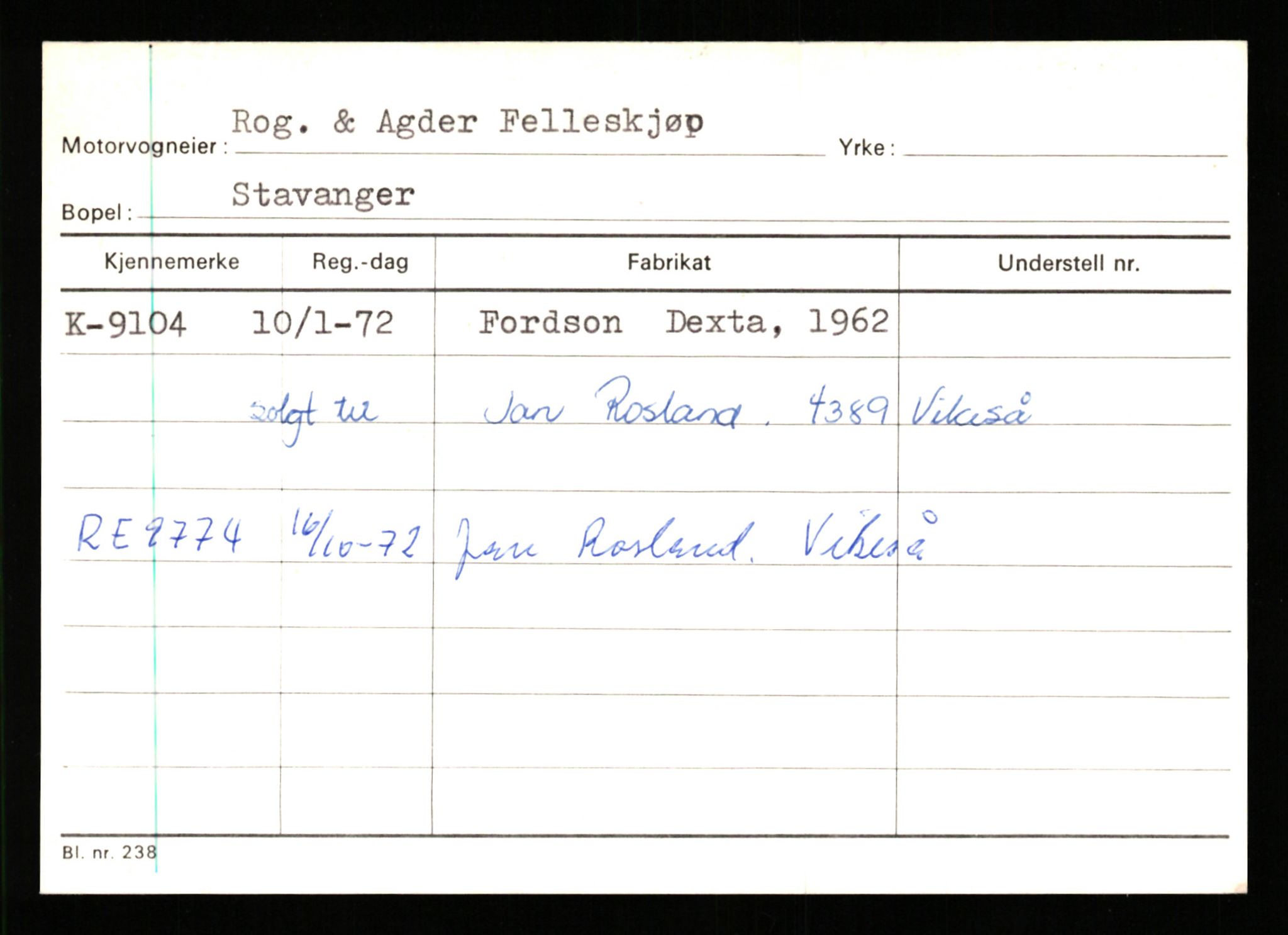 Stavanger trafikkstasjon, AV/SAST-A-101942/0/G/L0002: Registreringsnummer: 5791 - 10405, 1930-1971, p. 2201