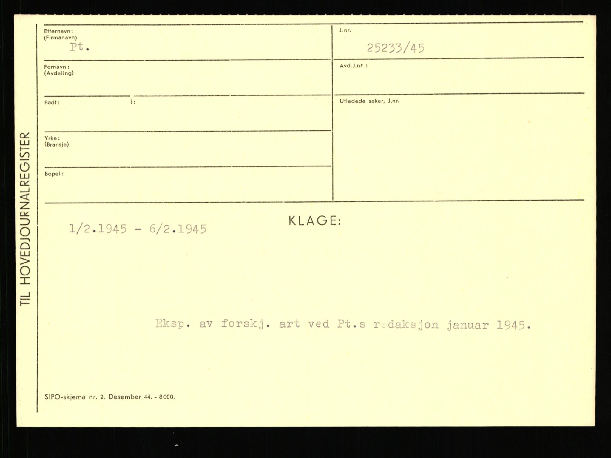 Statspolitiet - Hovedkontoret / Osloavdelingen, AV/RA-S-1329/C/Ca/L0012: Oanæs - Quistgaard	, 1943-1945, p. 4934