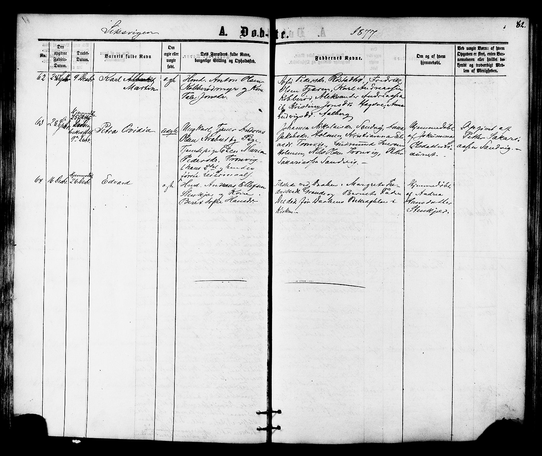 Ministerialprotokoller, klokkerbøker og fødselsregistre - Nord-Trøndelag, SAT/A-1458/701/L0009: Parish register (official) no. 701A09 /1, 1864-1882, p. 62