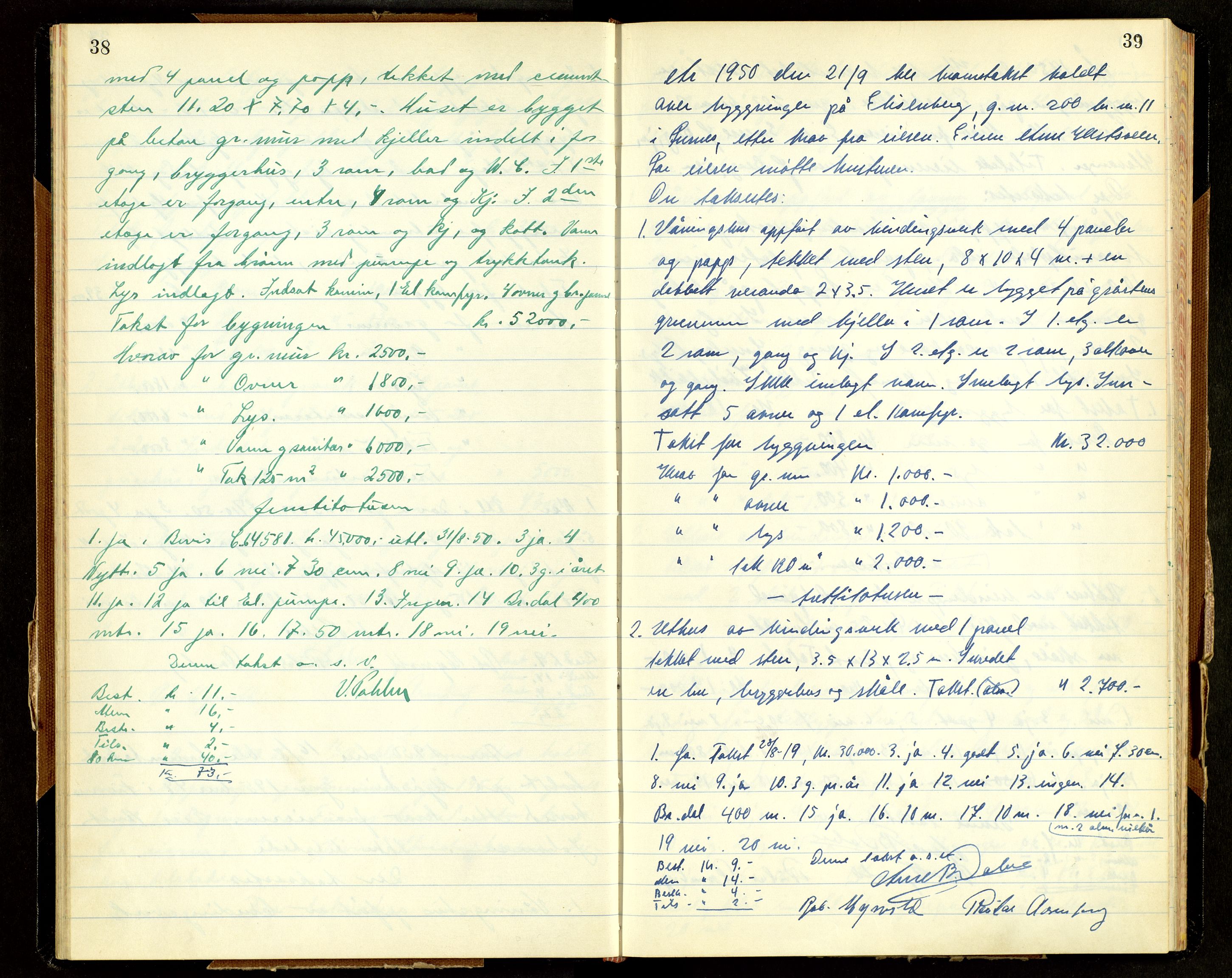 Norges Brannkasse, Furnes, AV/SAH-NBRANF-004/F/L0005: Branntakstprotokoll, 1950-1958, p. 38-39
