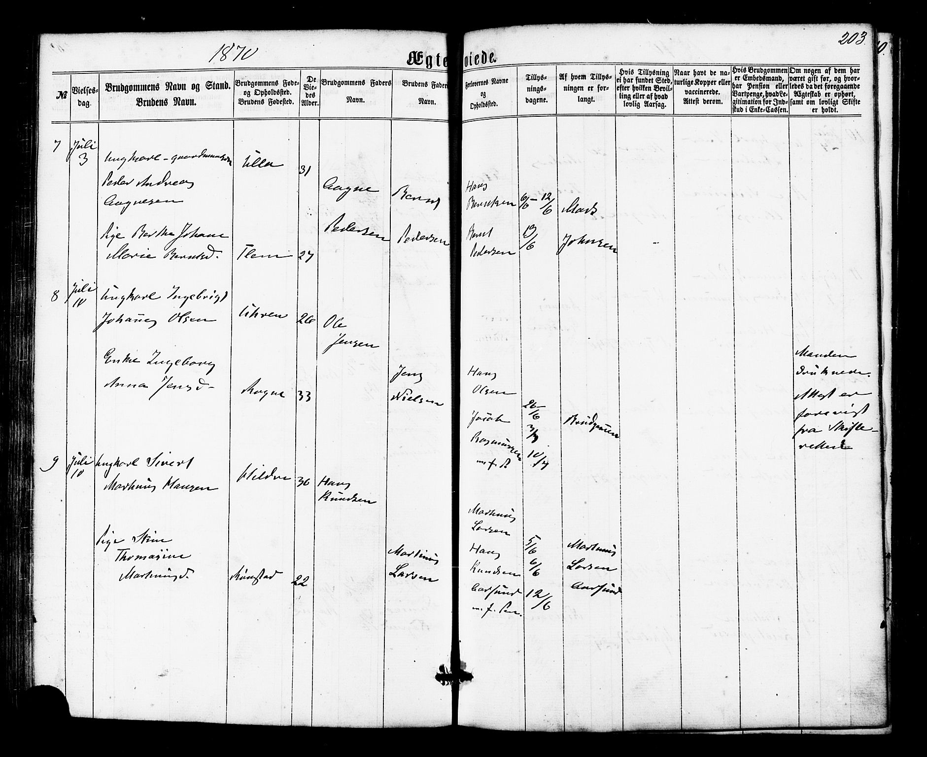 Ministerialprotokoller, klokkerbøker og fødselsregistre - Møre og Romsdal, AV/SAT-A-1454/536/L0498: Parish register (official) no. 536A07, 1862-1875, p. 203