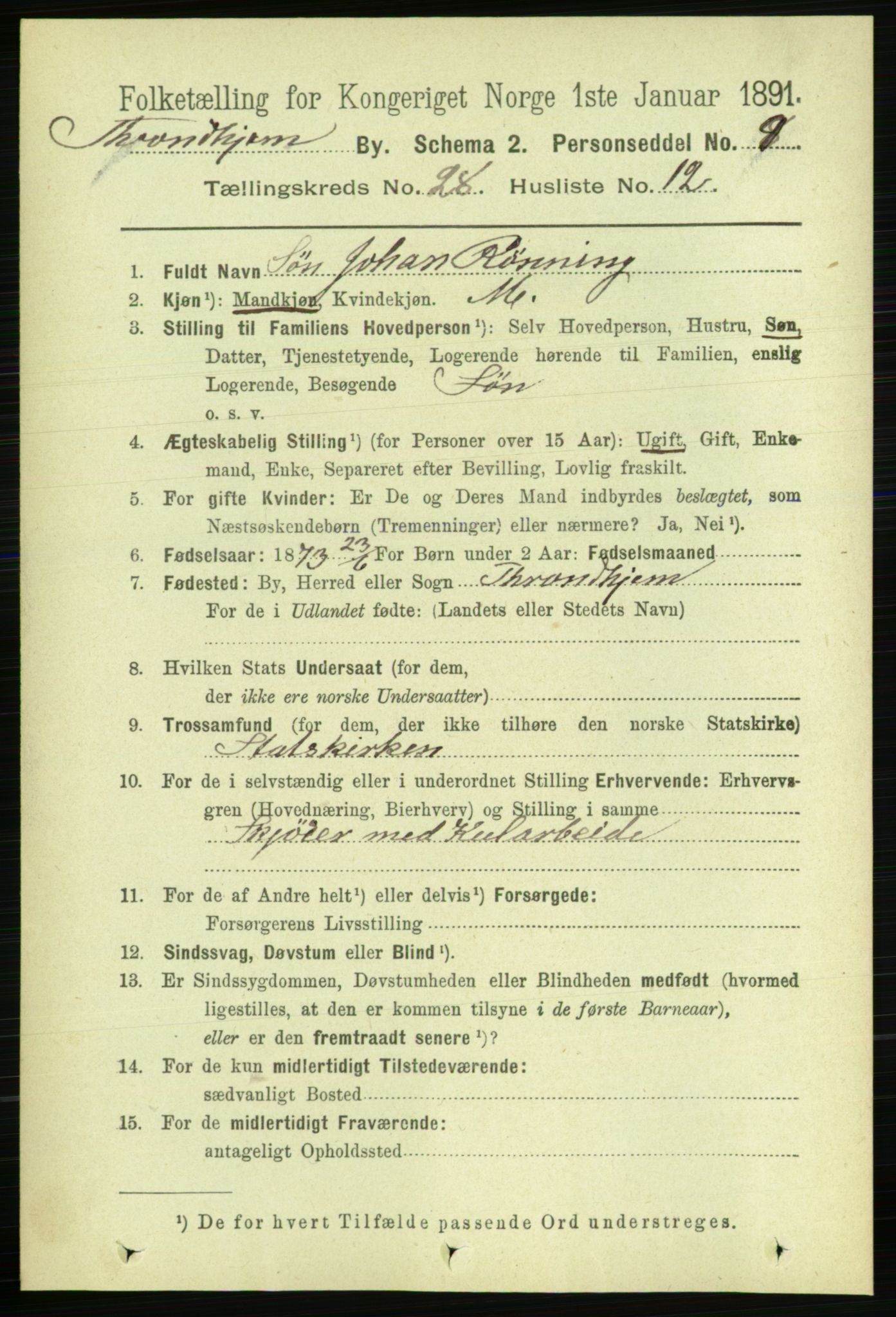 RA, 1891 census for 1601 Trondheim, 1891, p. 21135