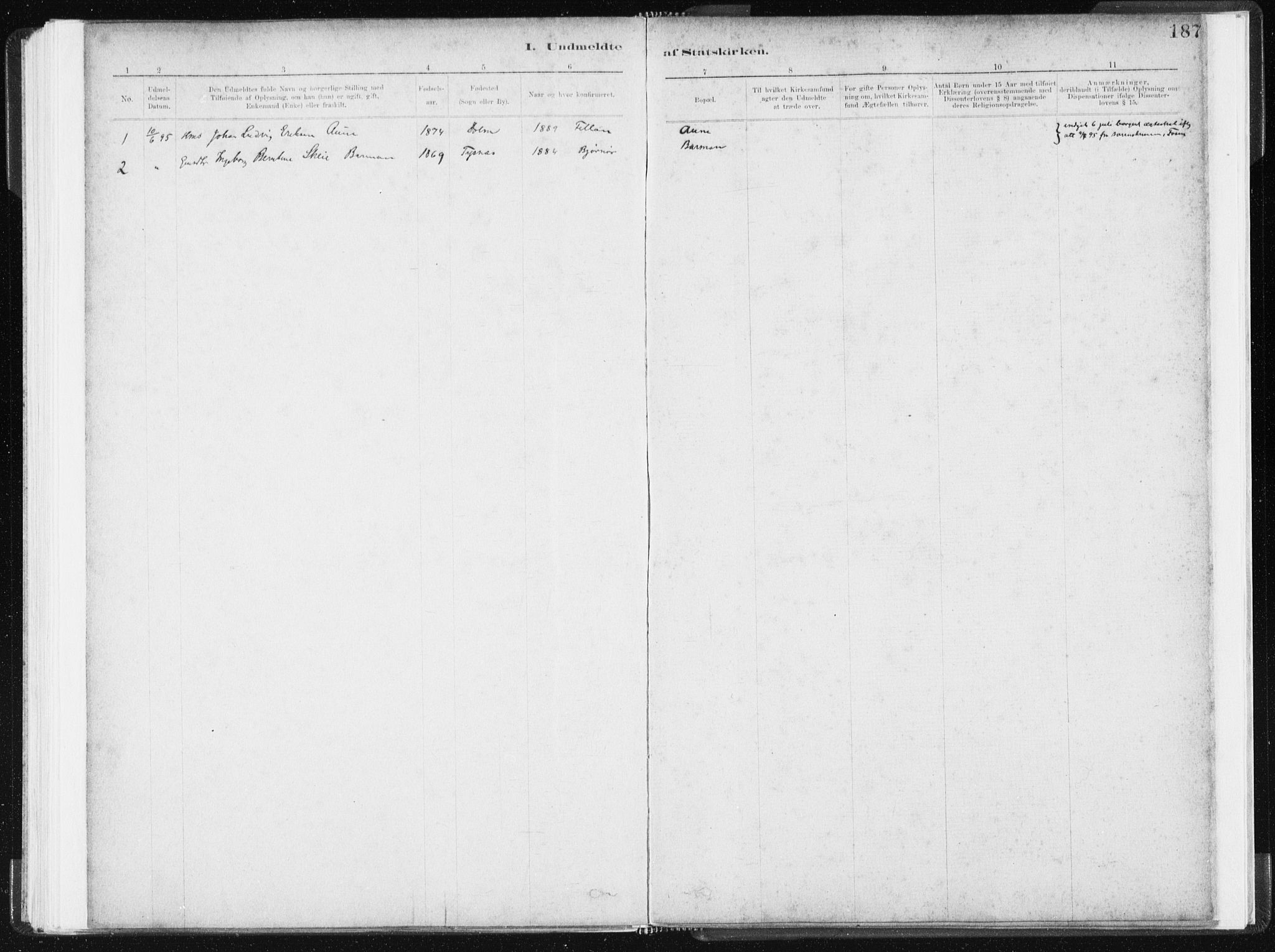 Ministerialprotokoller, klokkerbøker og fødselsregistre - Sør-Trøndelag, SAT/A-1456/634/L0533: Parish register (official) no. 634A09, 1882-1901, p. 187