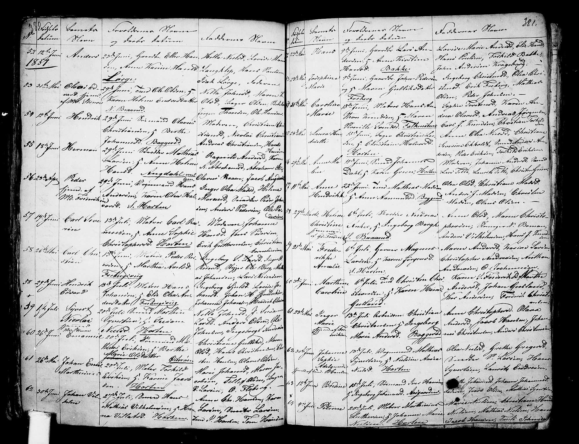 Borre kirkebøker, AV/SAKO-A-338/G/Ga/L0001: Parish register (copy) no. I 1, 1815-1851, p. 380-381