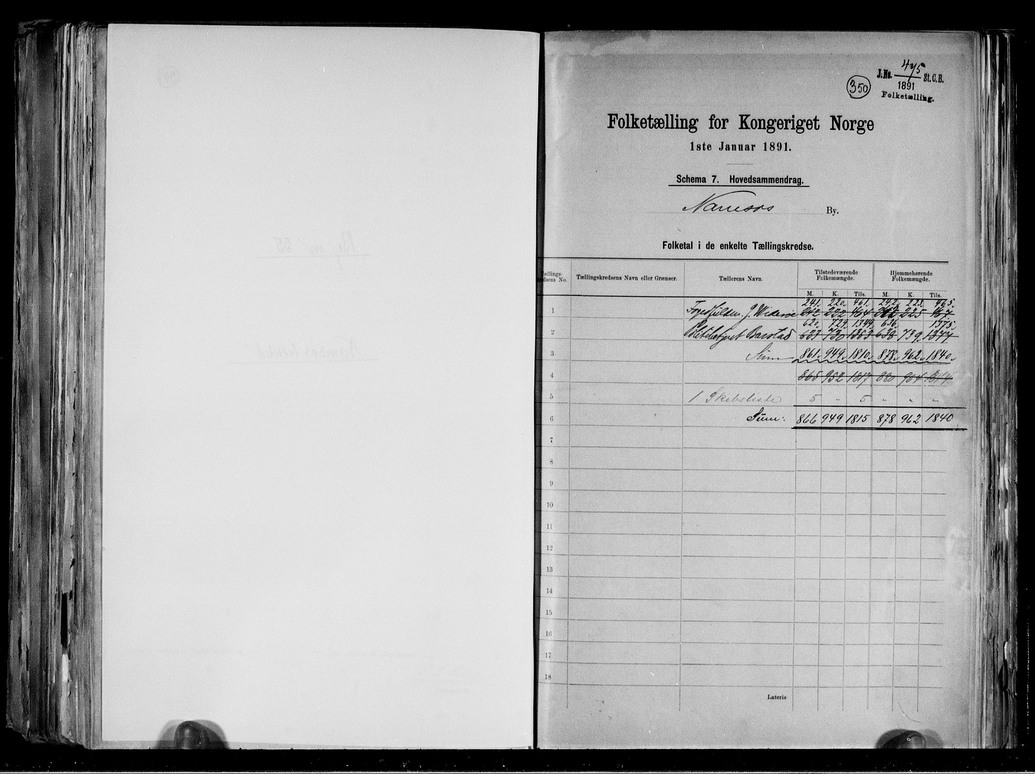 RA, 1891 census for 1703 Namsos, 1891, p. 2