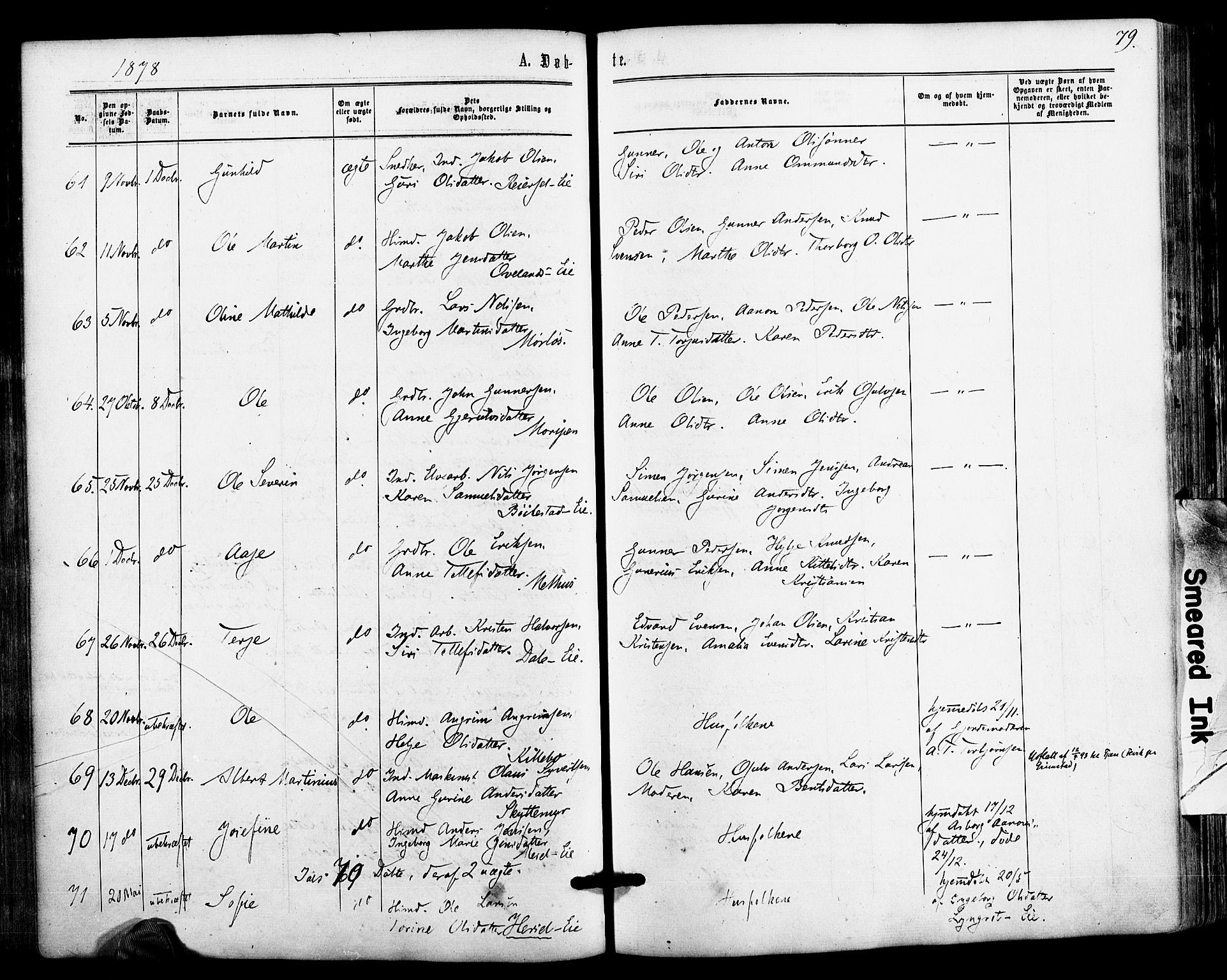 Froland sokneprestkontor, SAK/1111-0013/F/Fa/L0003: Parish register (official) no. A 3, 1864-1881, p. 79