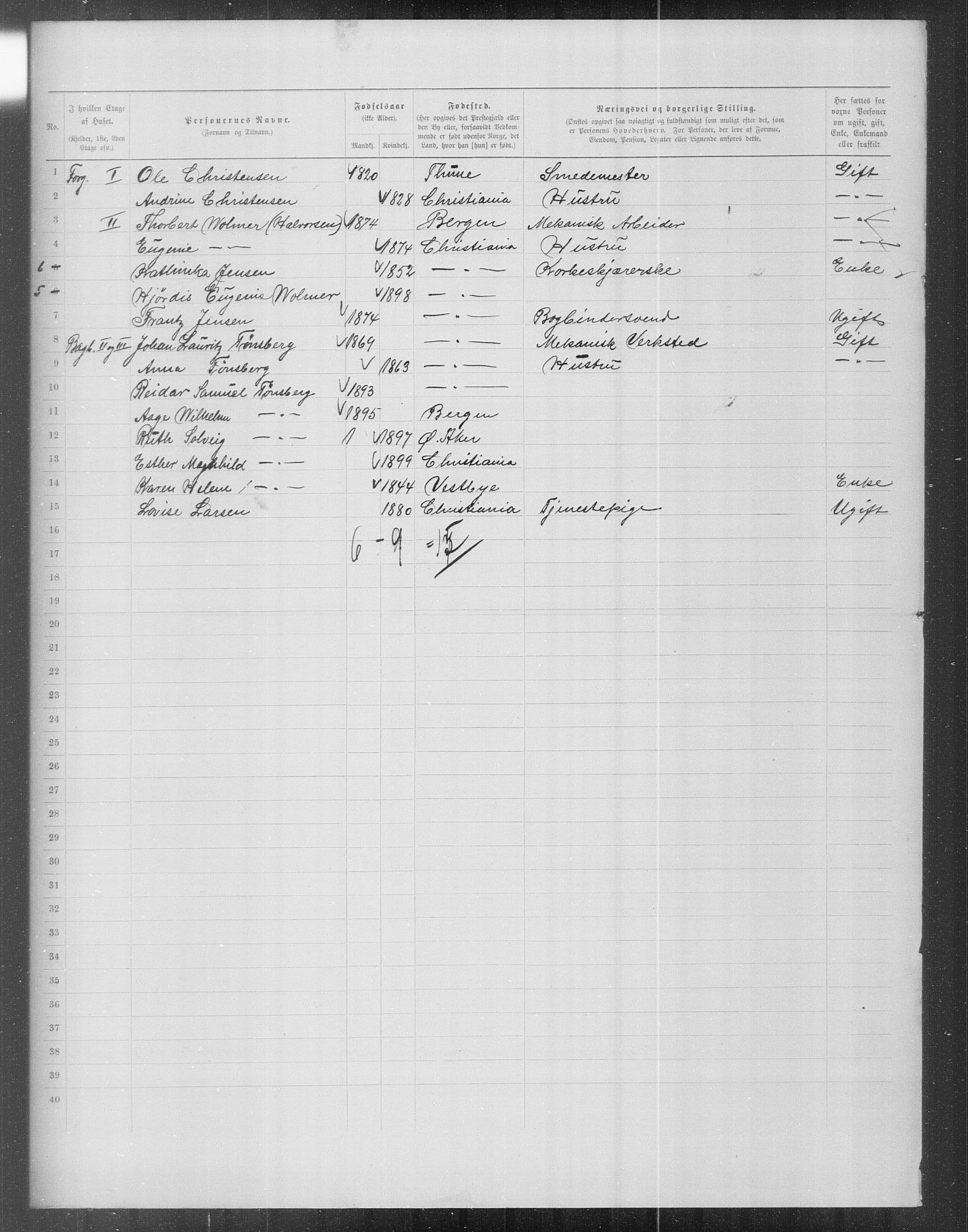 OBA, Municipal Census 1899 for Kristiania, 1899, p. 16595