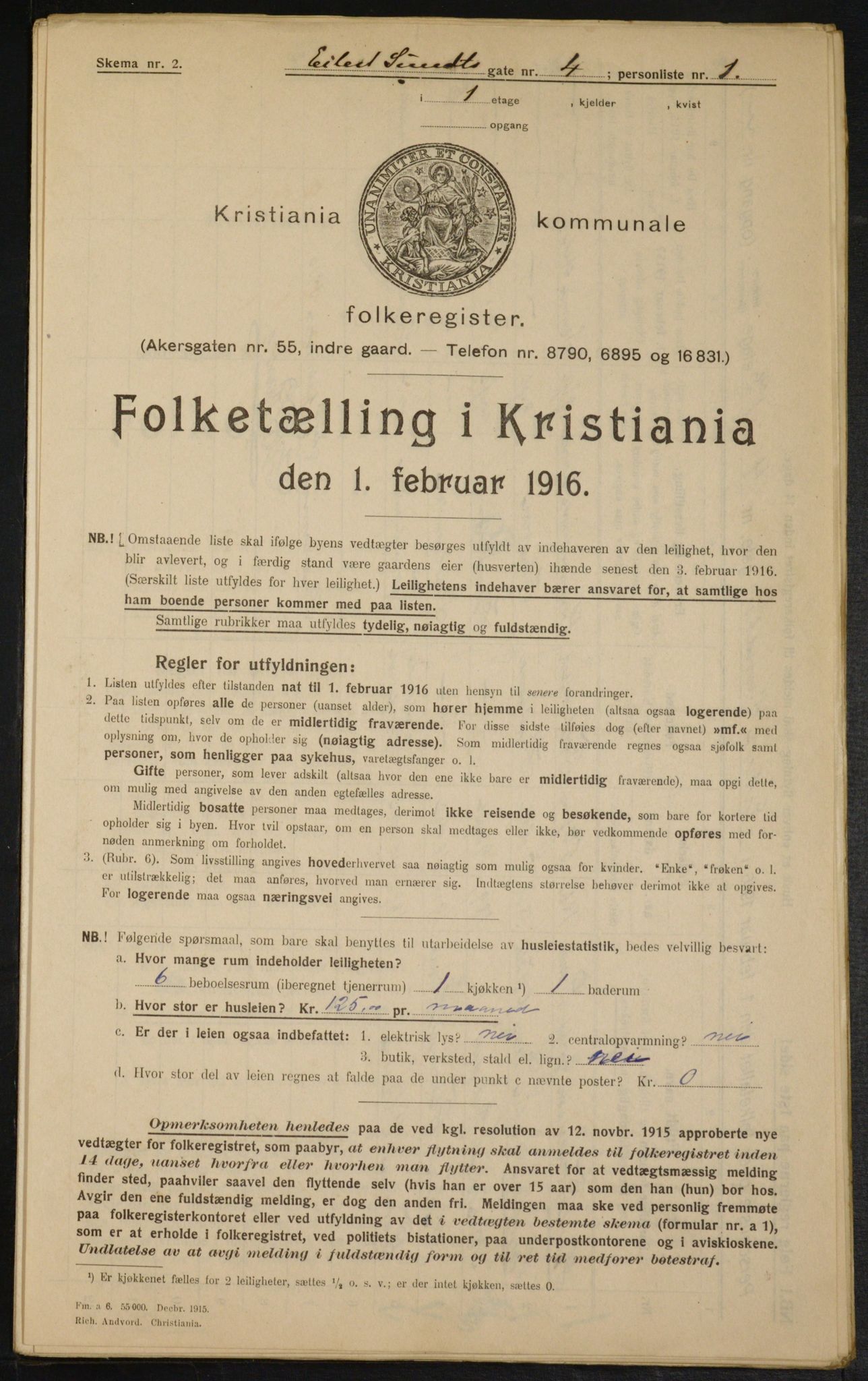 OBA, Municipal Census 1916 for Kristiania, 1916, p. 19194