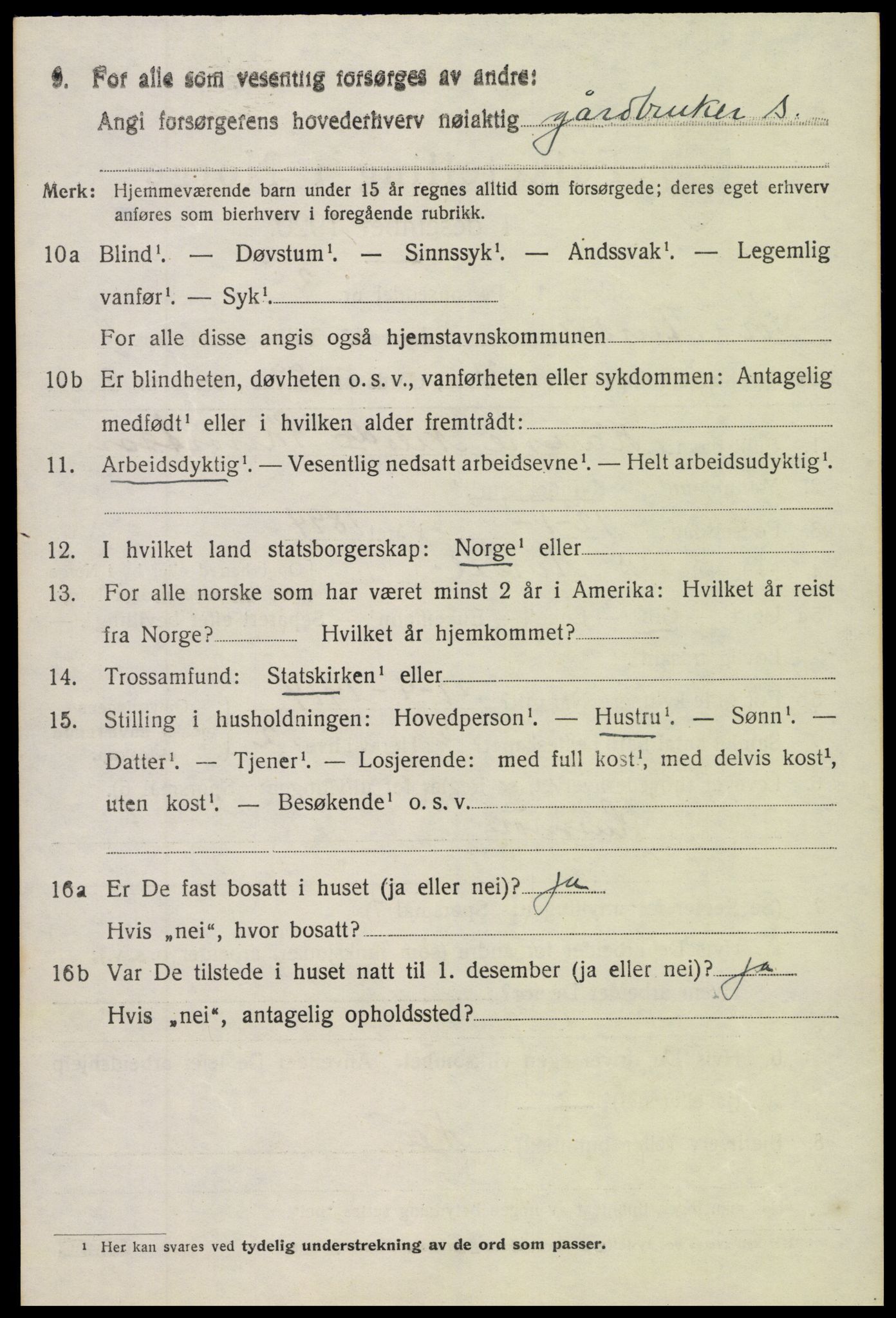 SAH, 1920 census for Sør-Aurdal, 1920, p. 9598