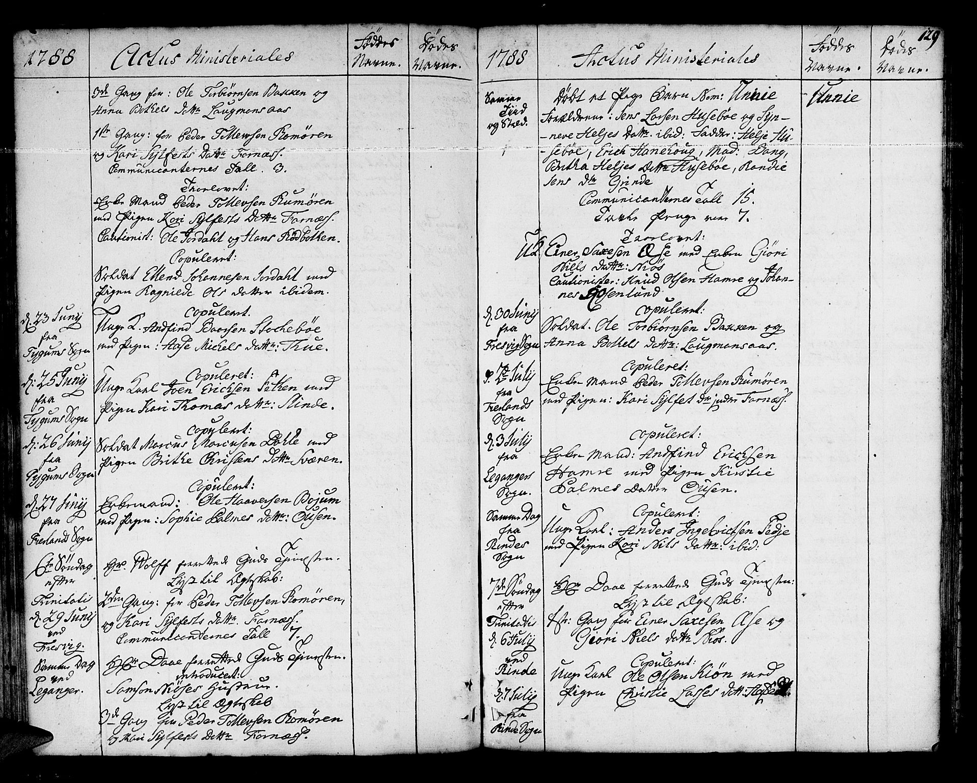 Leikanger sokneprestembete, AV/SAB-A-81001/H/Haa/Haaa/L0004: Parish register (official) no. A 4, 1770-1791, p. 129