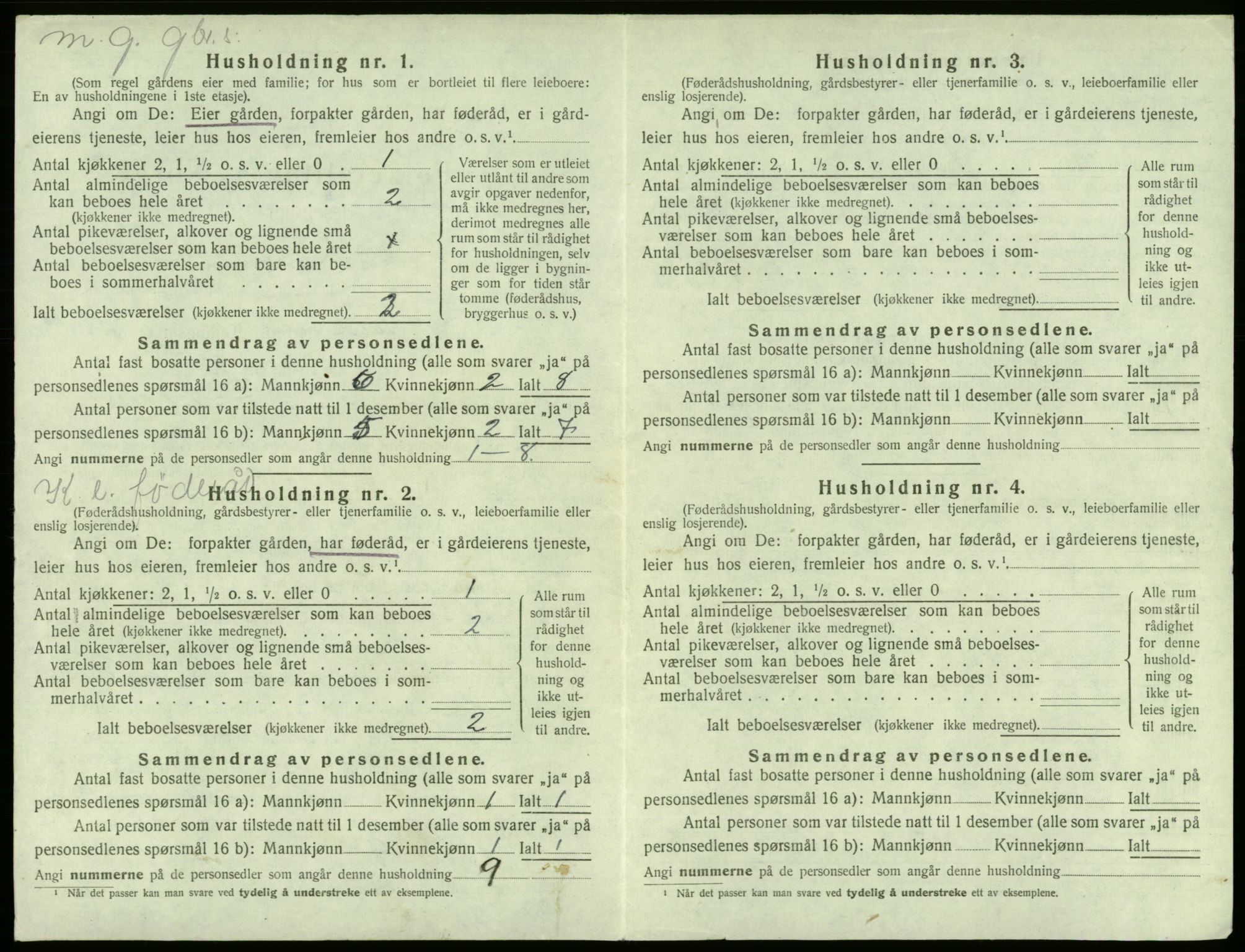 SAB, 1920 census for Sund, 1920, p. 281