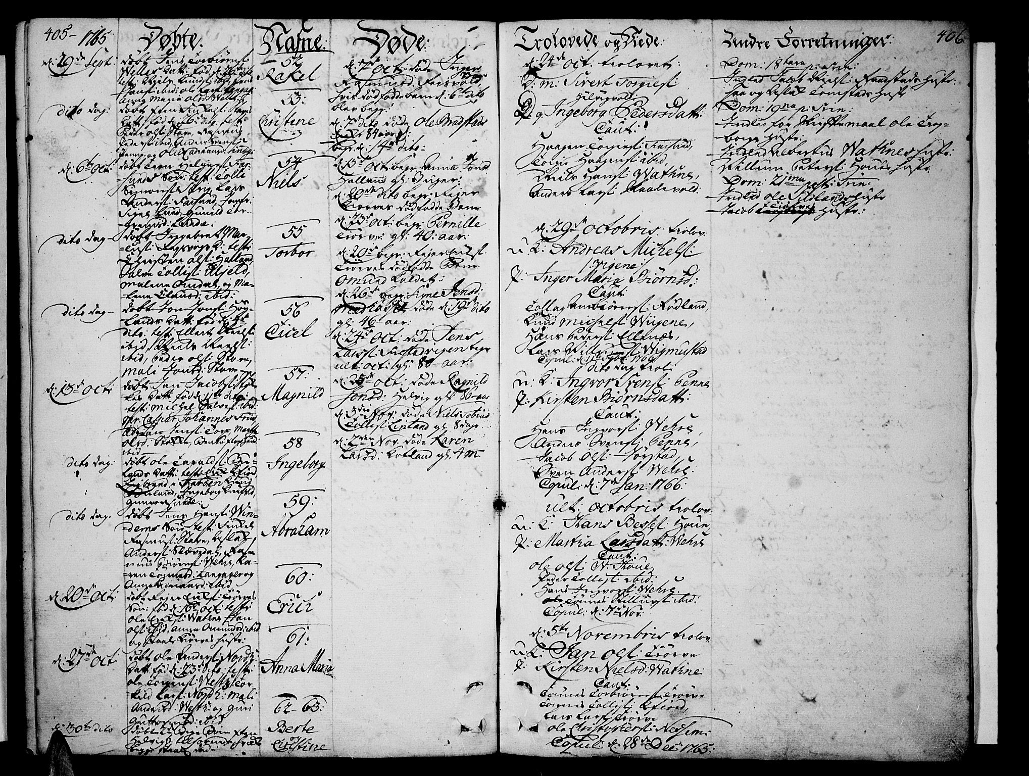 Lista sokneprestkontor, AV/SAK-1111-0027/F/Fa/L0003: Parish register (official) no. A 3 /1, 1743-1767, p. 405-406