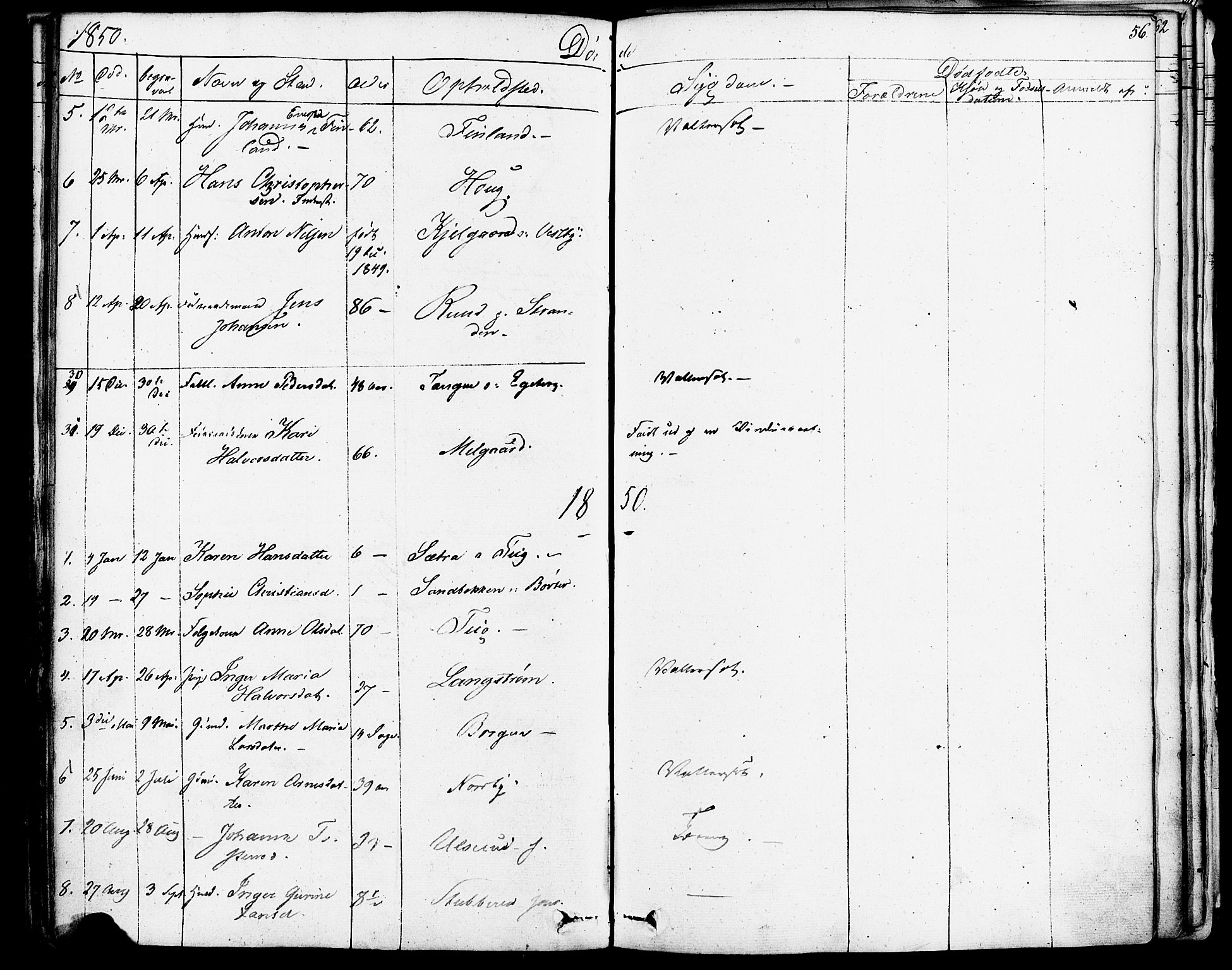 Enebakk prestekontor Kirkebøker, SAO/A-10171c/F/Fa/L0013: Parish register (official) no. I 13, 1832-1882, p. 56