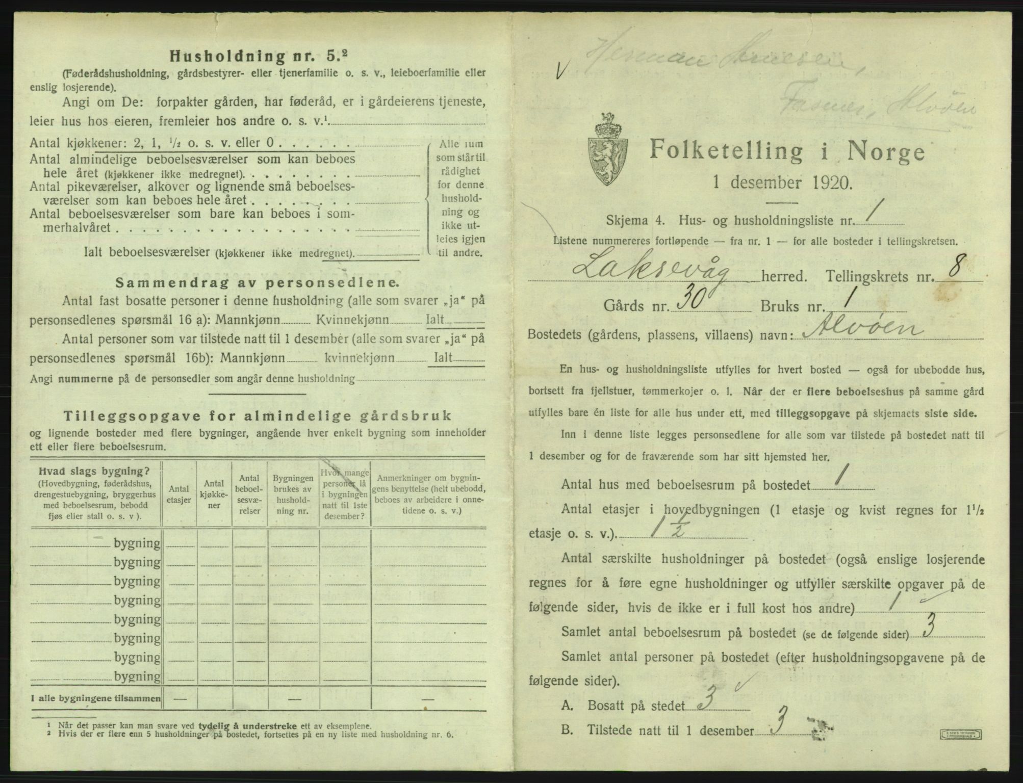 SAB, 1920 census for Laksevåg, 1920, p. 1727