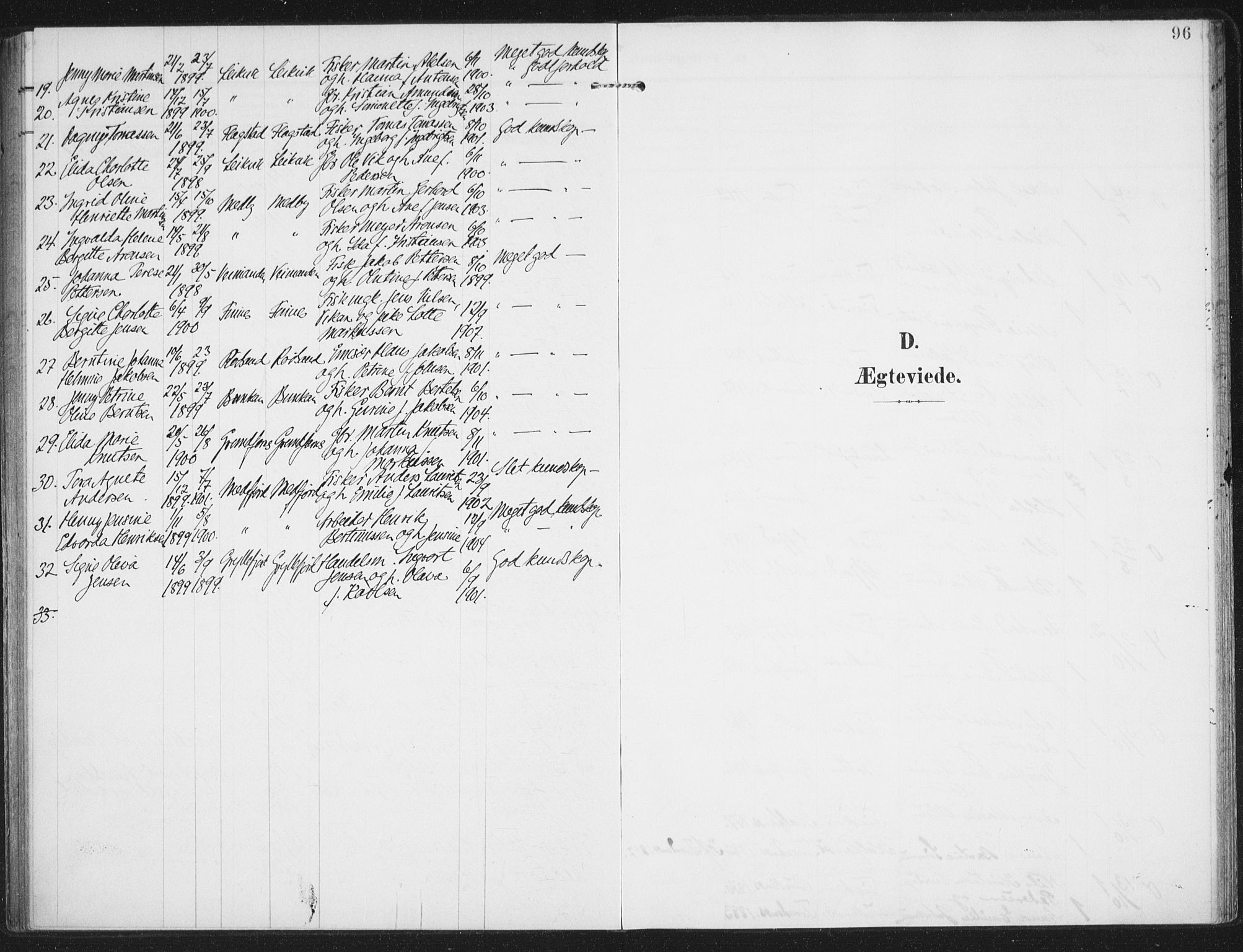 Berg sokneprestkontor, SATØ/S-1318/G/Ga/Gaa/L0008kirke: Parish register (official) no. 8, 1904-1916, p. 96