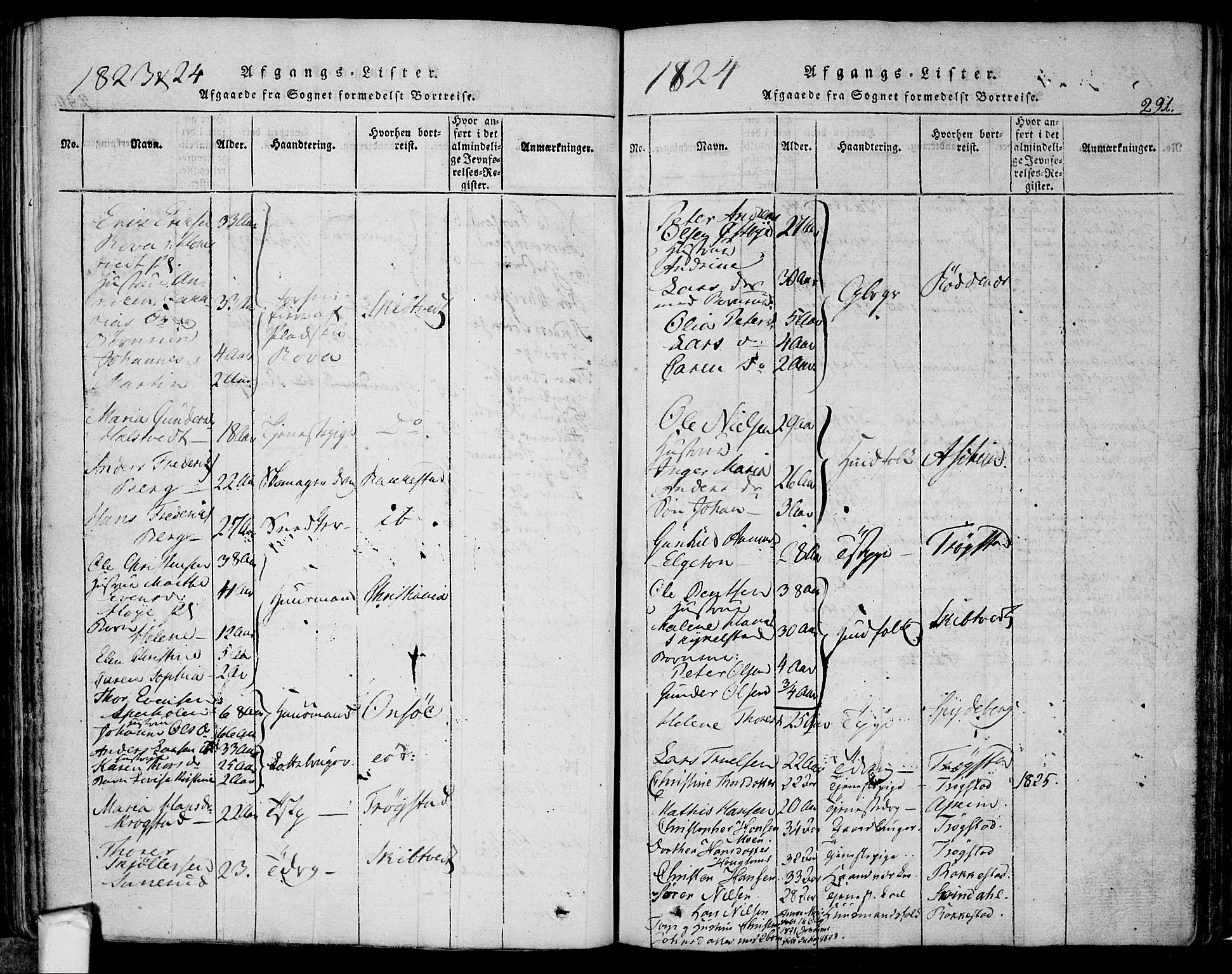 Eidsberg prestekontor Kirkebøker, AV/SAO-A-10905/F/Fa/L0007: Parish register (official) no. I 7, 1814-1832, p. 291