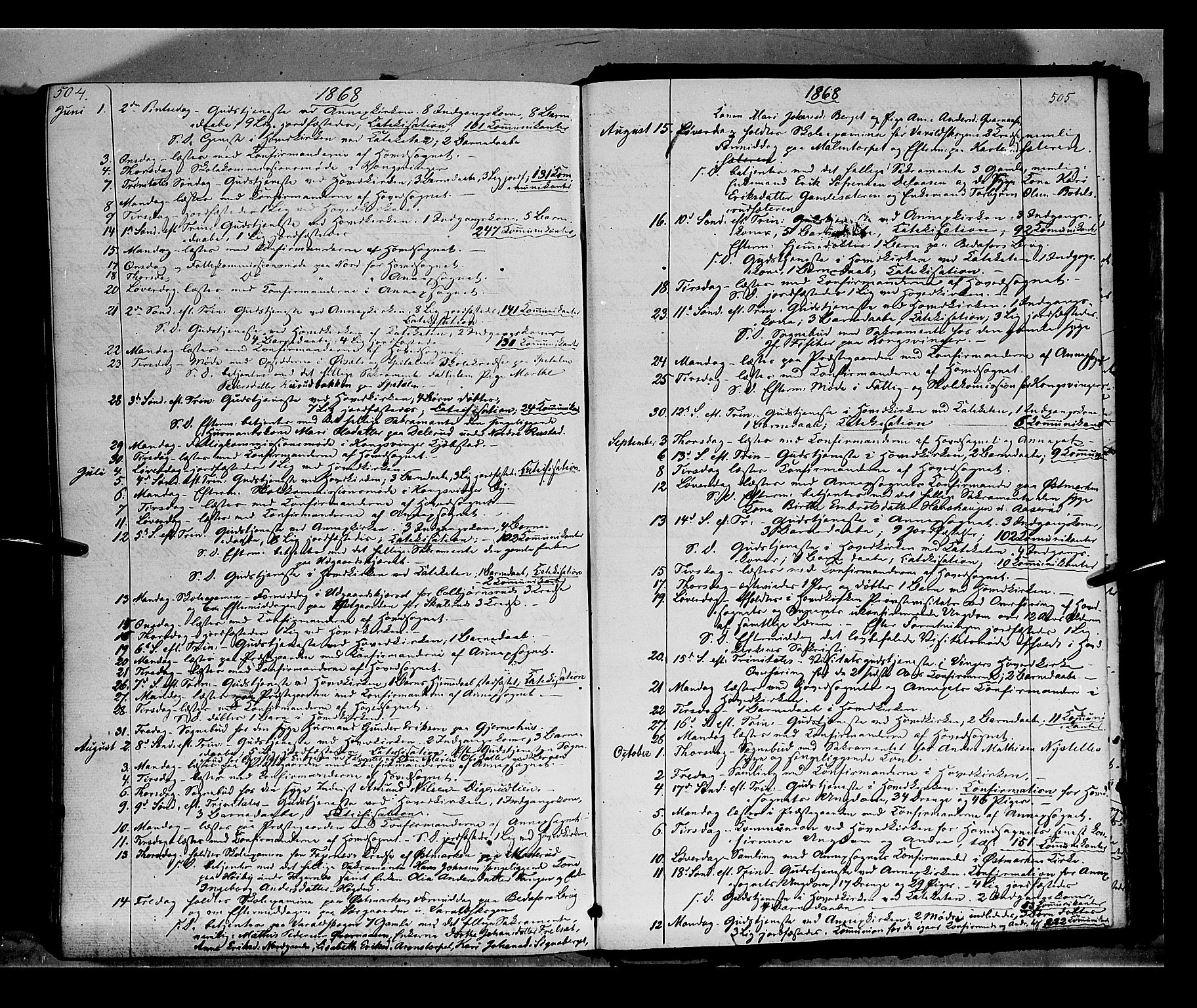 Vinger prestekontor, AV/SAH-PREST-024/H/Ha/Haa/L0011: Parish register (official) no. 11, 1862-1870, p. 505