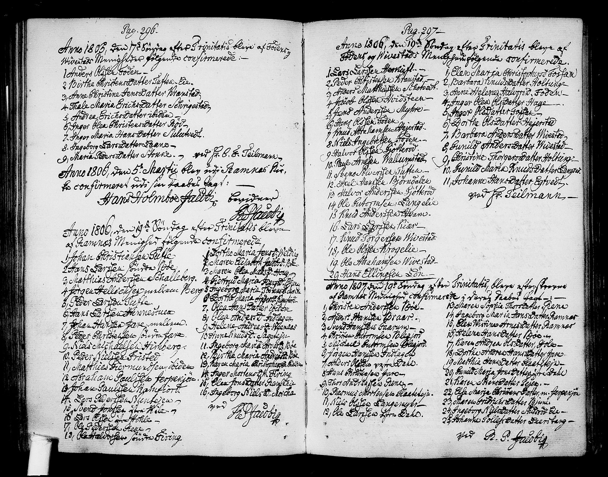 Ramnes kirkebøker, AV/SAKO-A-314/F/Fa/L0003: Parish register (official) no. I 3, 1790-1813, p. 296-297