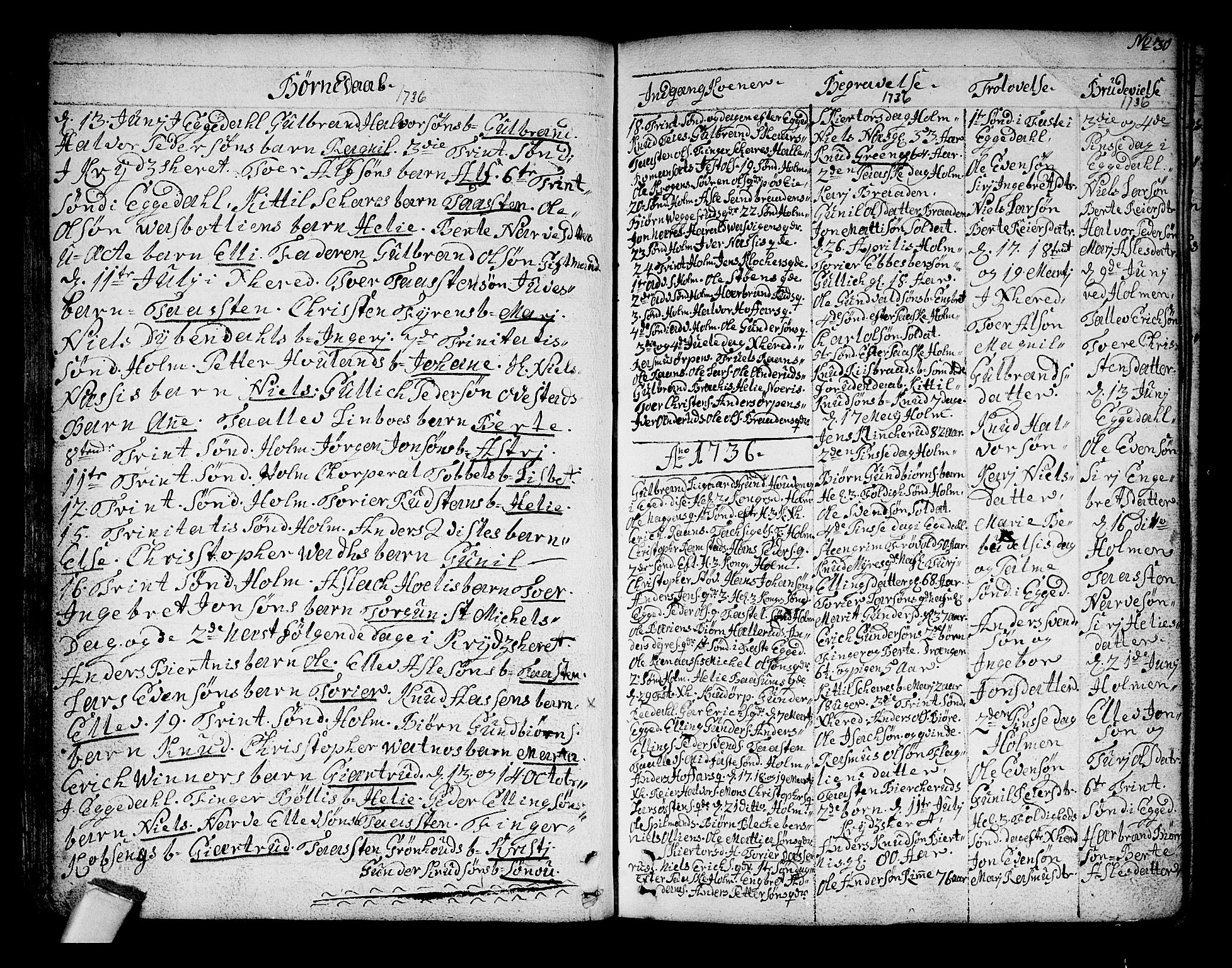 Sigdal kirkebøker, SAKO/A-245/F/Fa/L0001: Parish register (official) no. I 1, 1722-1777, p. 30