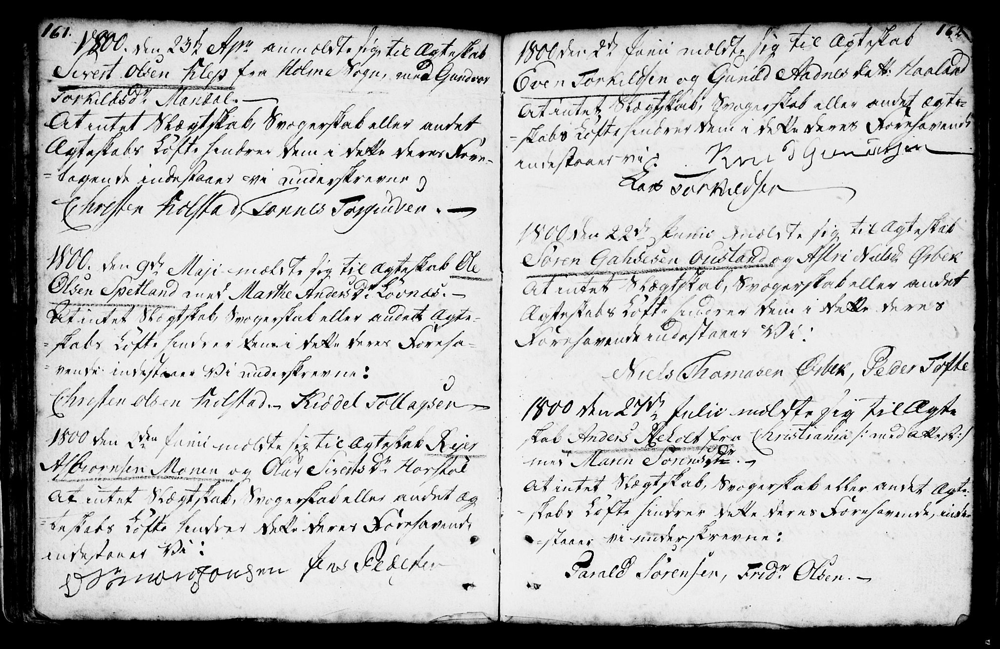 Mandal sokneprestkontor, AV/SAK-1111-0030/F/Fa/Faa/L0007: Parish register (official) no. A 7, 1783-1818, p. 161-162