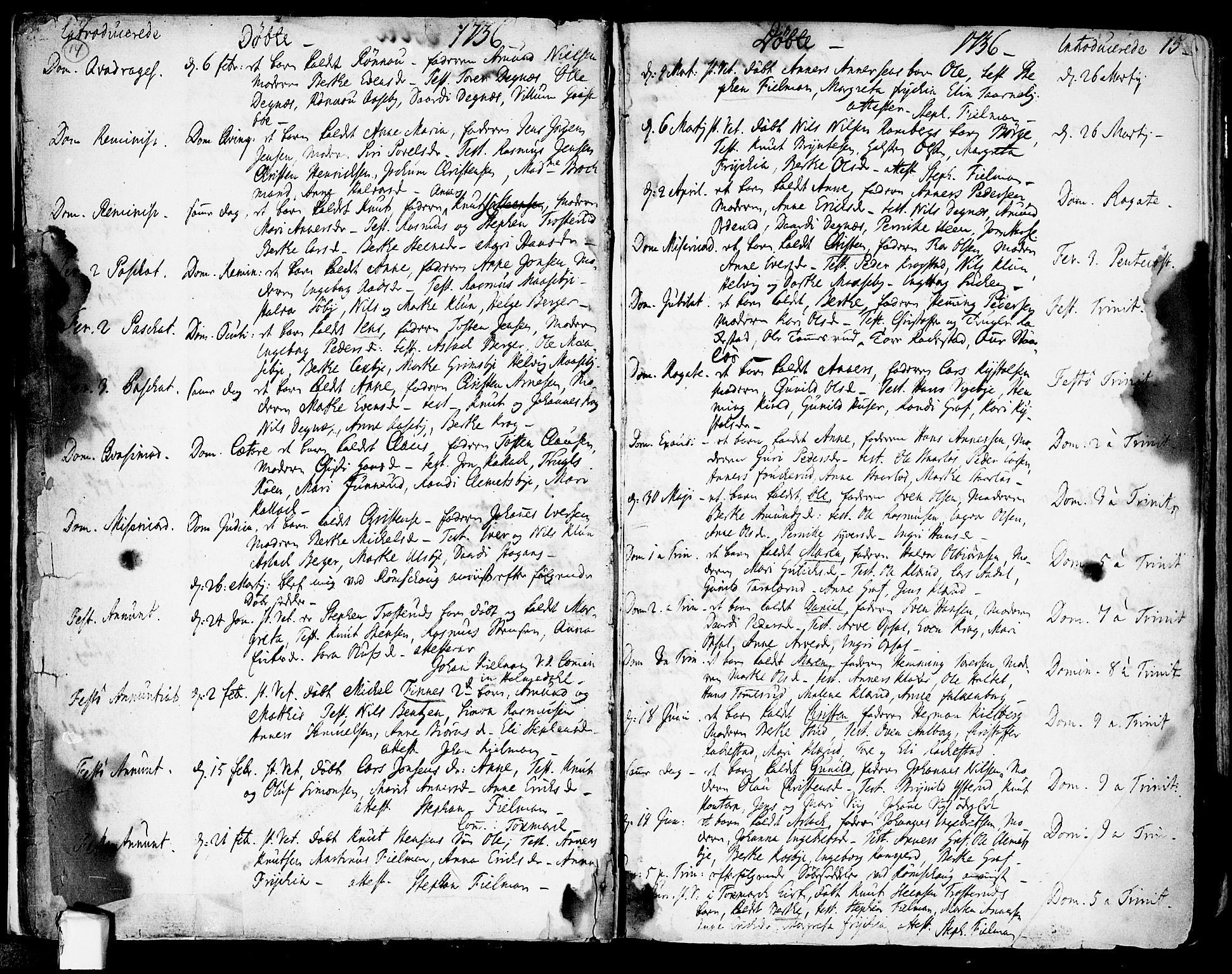 Rødenes prestekontor Kirkebøker, AV/SAO-A-2005/F/Fa/L0002: Parish register (official) no. I 2, 1733-1776, p. 14-15