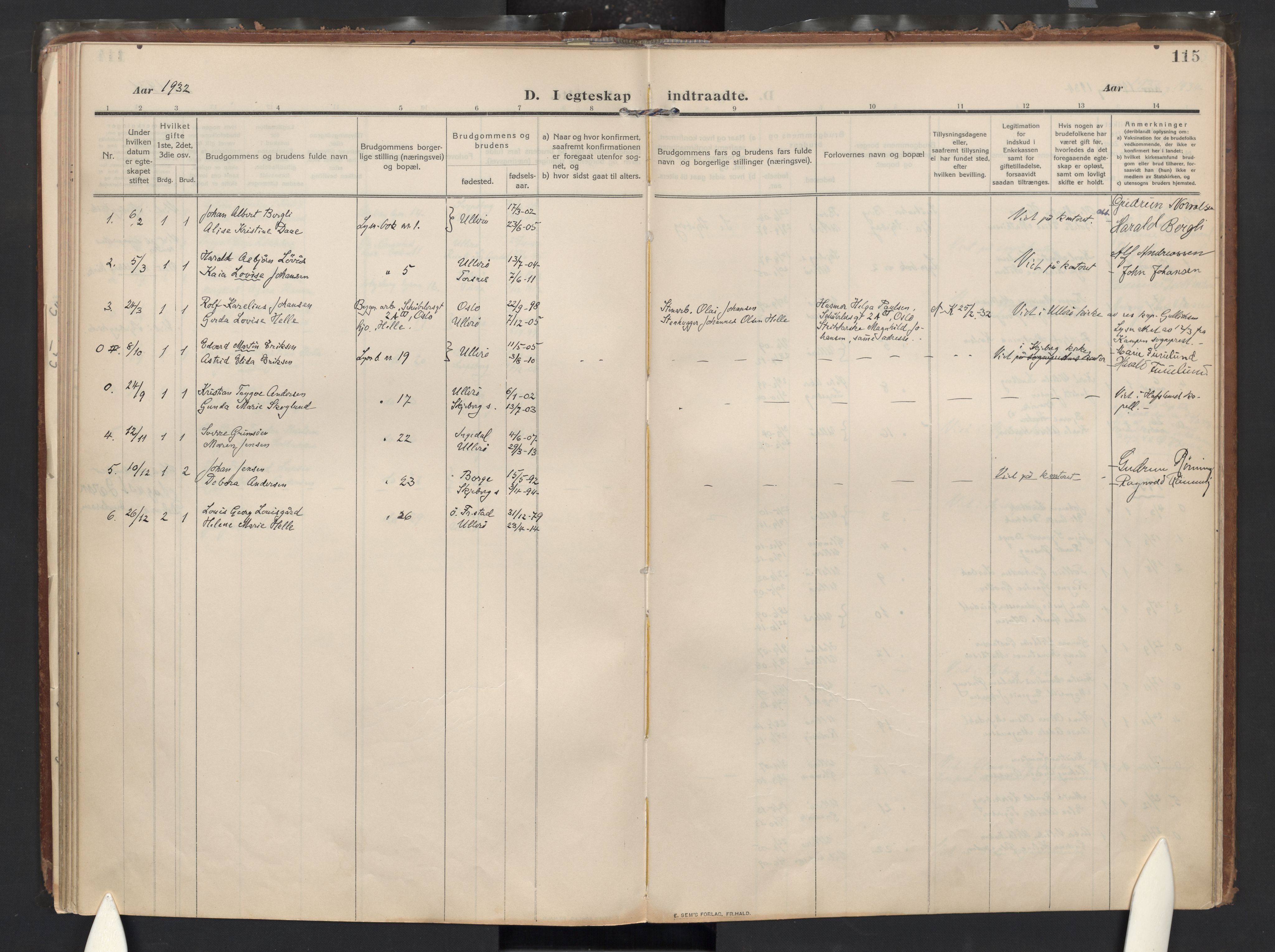 Skjeberg prestekontor Kirkebøker, AV/SAO-A-10923/F/Fb/L0003: Parish register (official) no. II 3, 1911-1938, p. 115