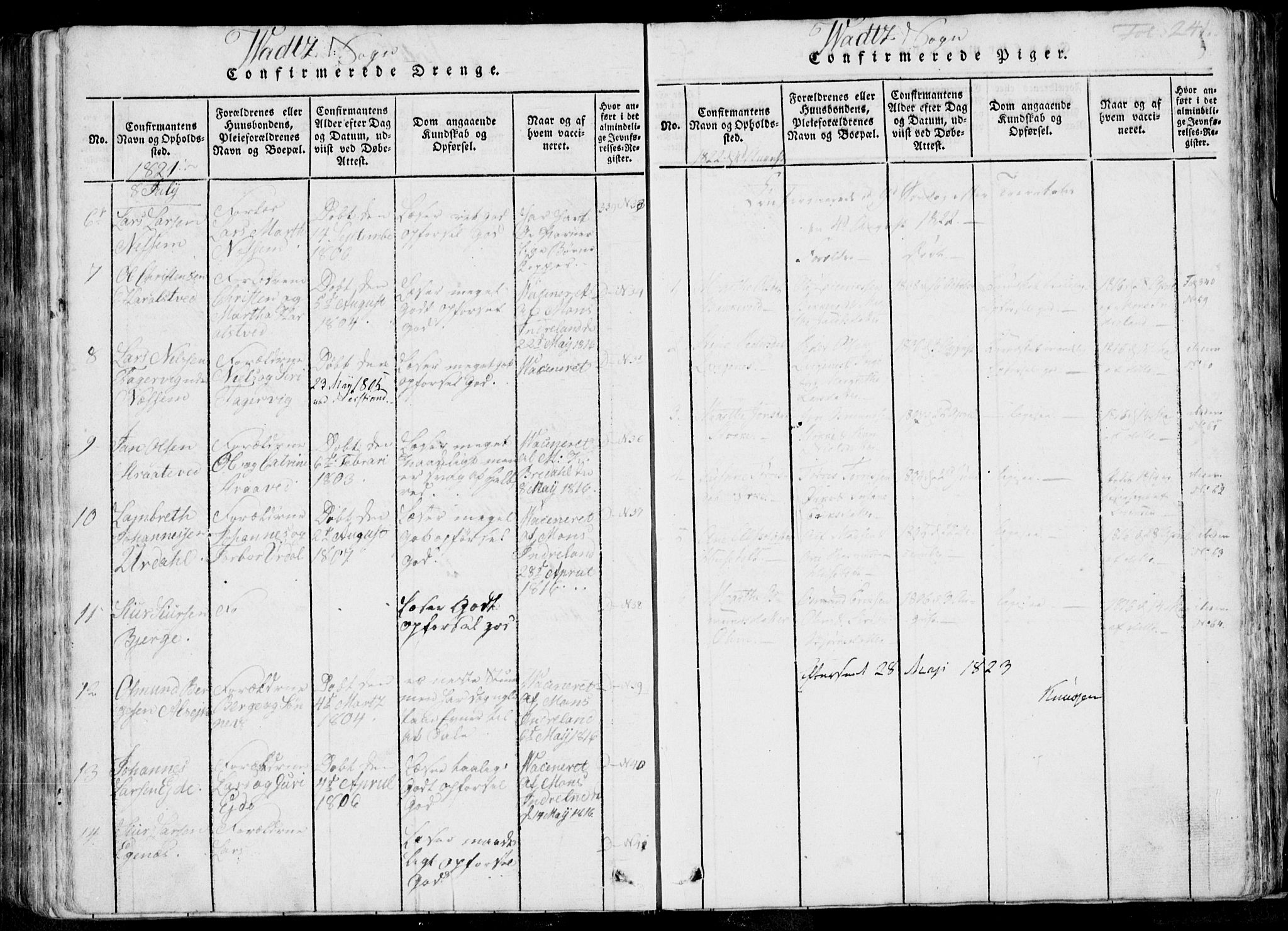 Skjold sokneprestkontor, AV/SAST-A-101847/H/Ha/Haa/L0004: Parish register (official) no. A 4 /2, 1815-1830, p. 241