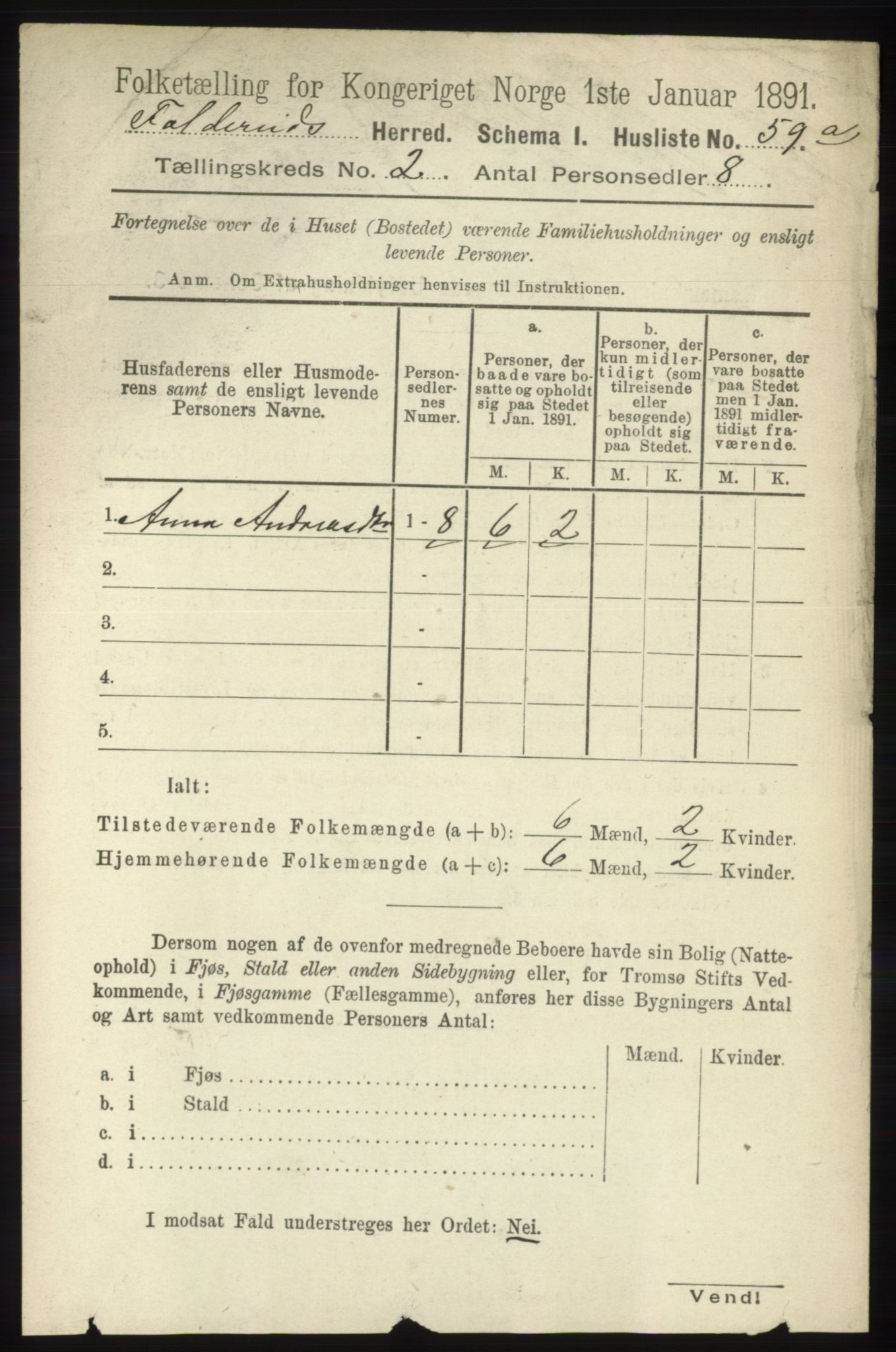 RA, 1891 census for 1753 Foldereid, 1891, p. 852