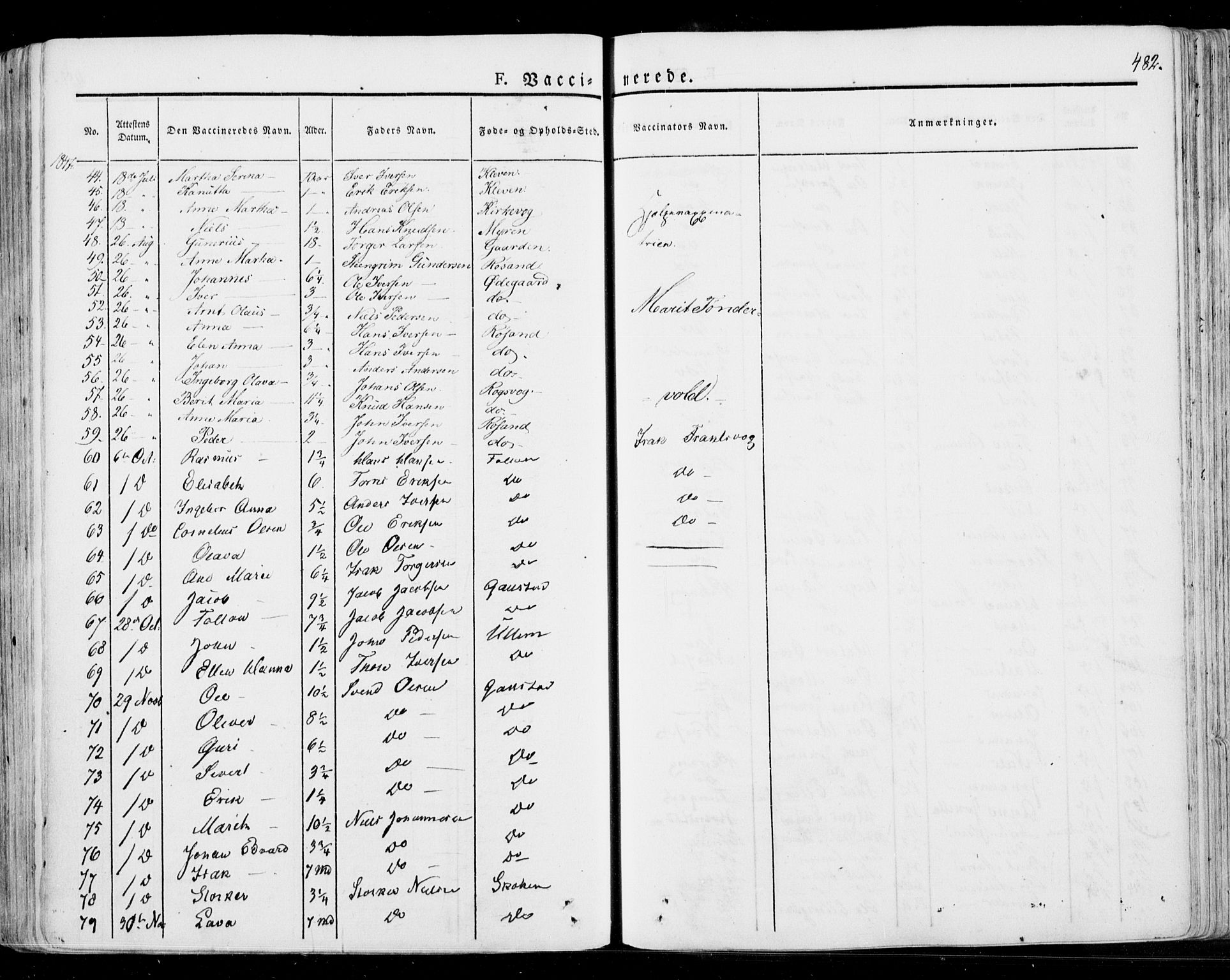 Ministerialprotokoller, klokkerbøker og fødselsregistre - Møre og Romsdal, AV/SAT-A-1454/568/L0803: Parish register (official) no. 568A10, 1830-1853, p. 482