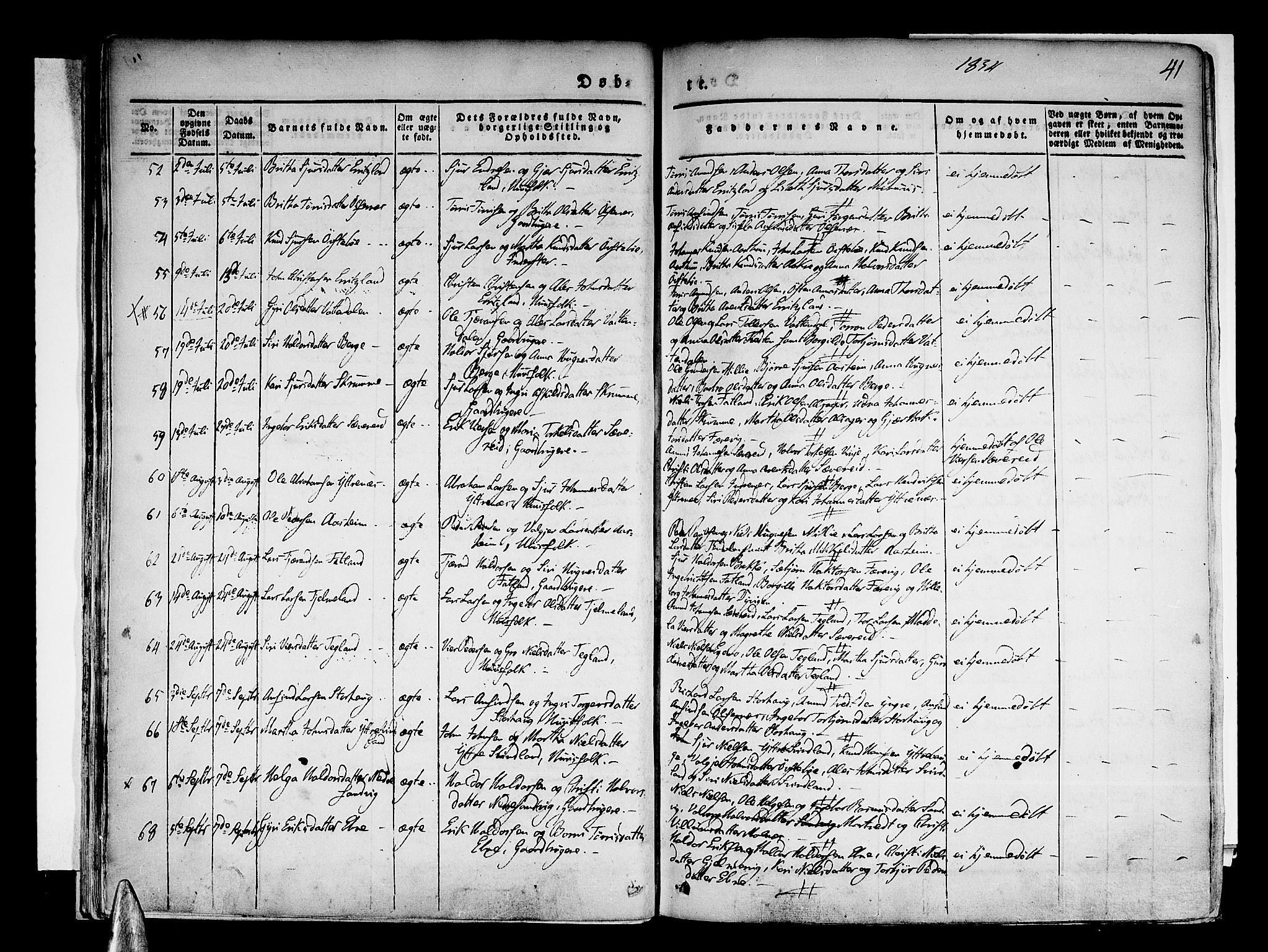 Skånevik sokneprestembete, AV/SAB-A-77801/H/Haa: Parish register (official) no. A 4, 1828-1848, p. 41