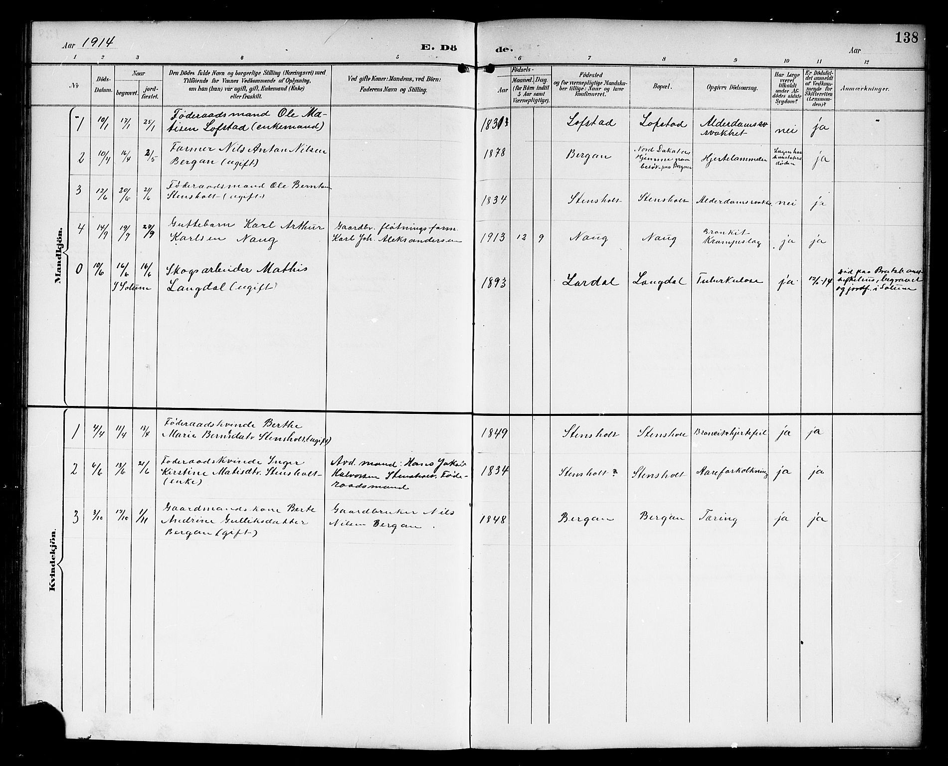 Lardal kirkebøker, SAKO/A-350/G/Gc/L0002: Parish register (copy) no. III 2, 1894-1918, p. 138