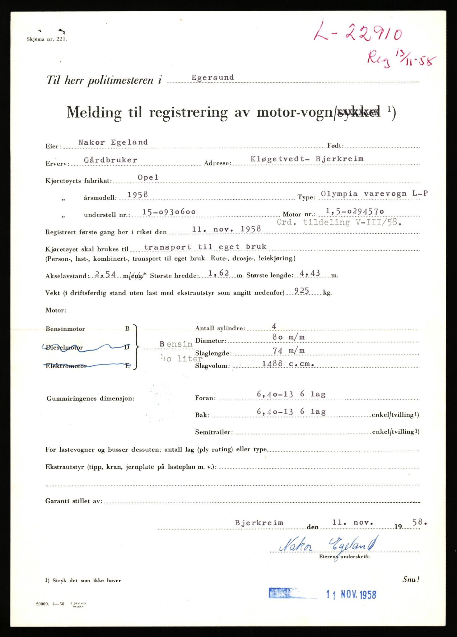 Stavanger trafikkstasjon, AV/SAST-A-101942/0/F/L0040: L-22800 - L-23999, 1930-1971, p. 393