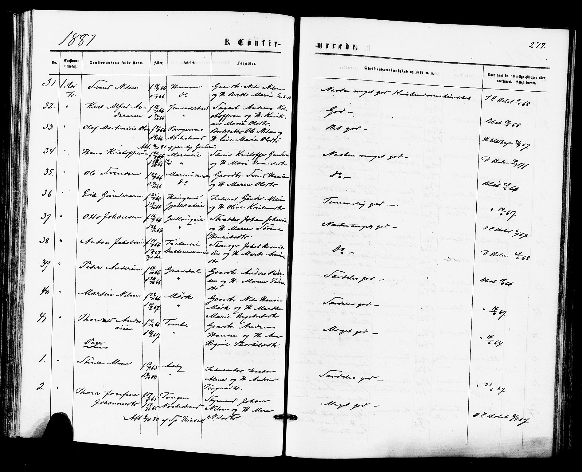 Lier kirkebøker, SAKO/A-230/F/Fa/L0014: Parish register (official) no. I 14, 1875-1882, p. 277